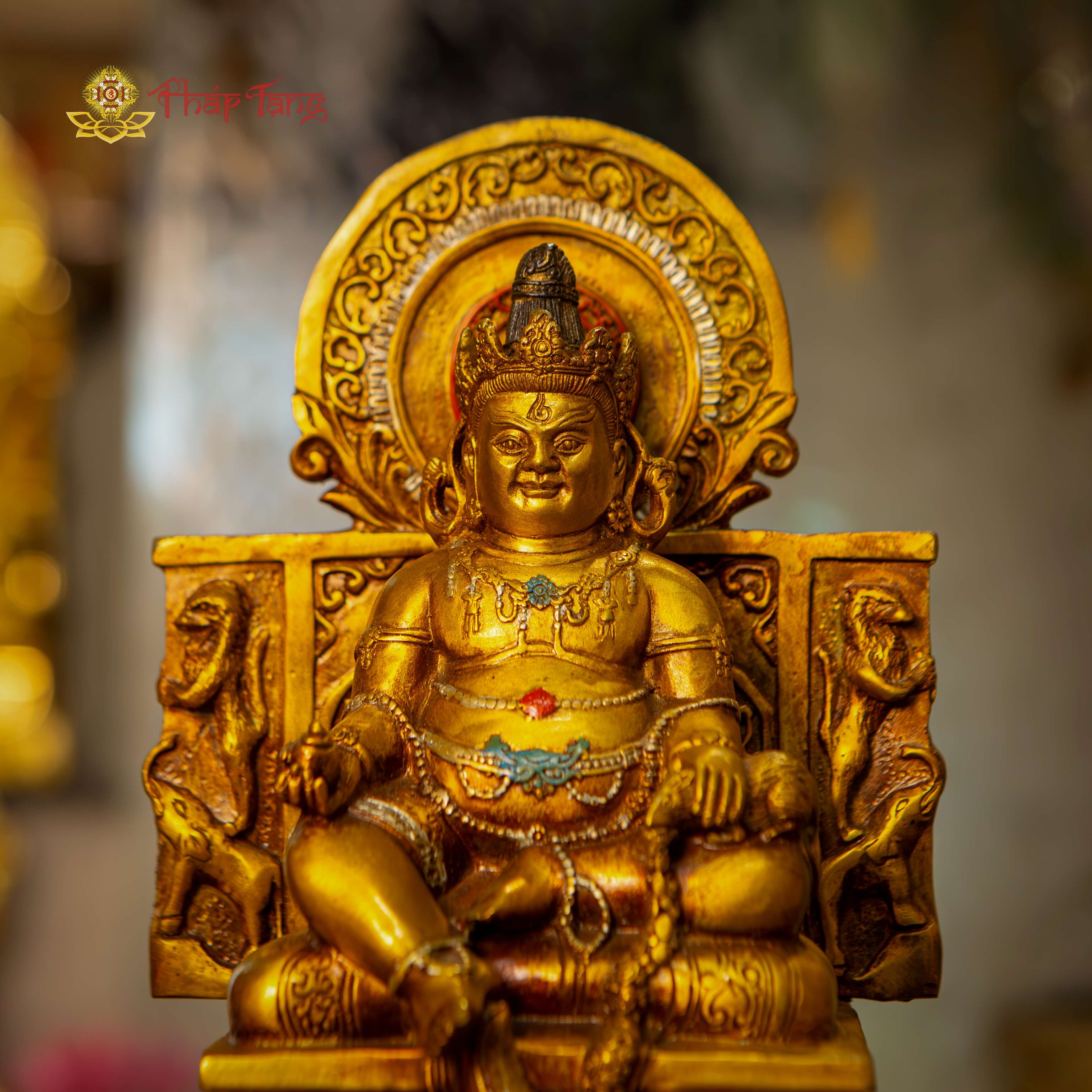 BỒ TÁT HOÀNG THẦN TÀI ĐỒNG PHÁP LAM CAO 27,5CM