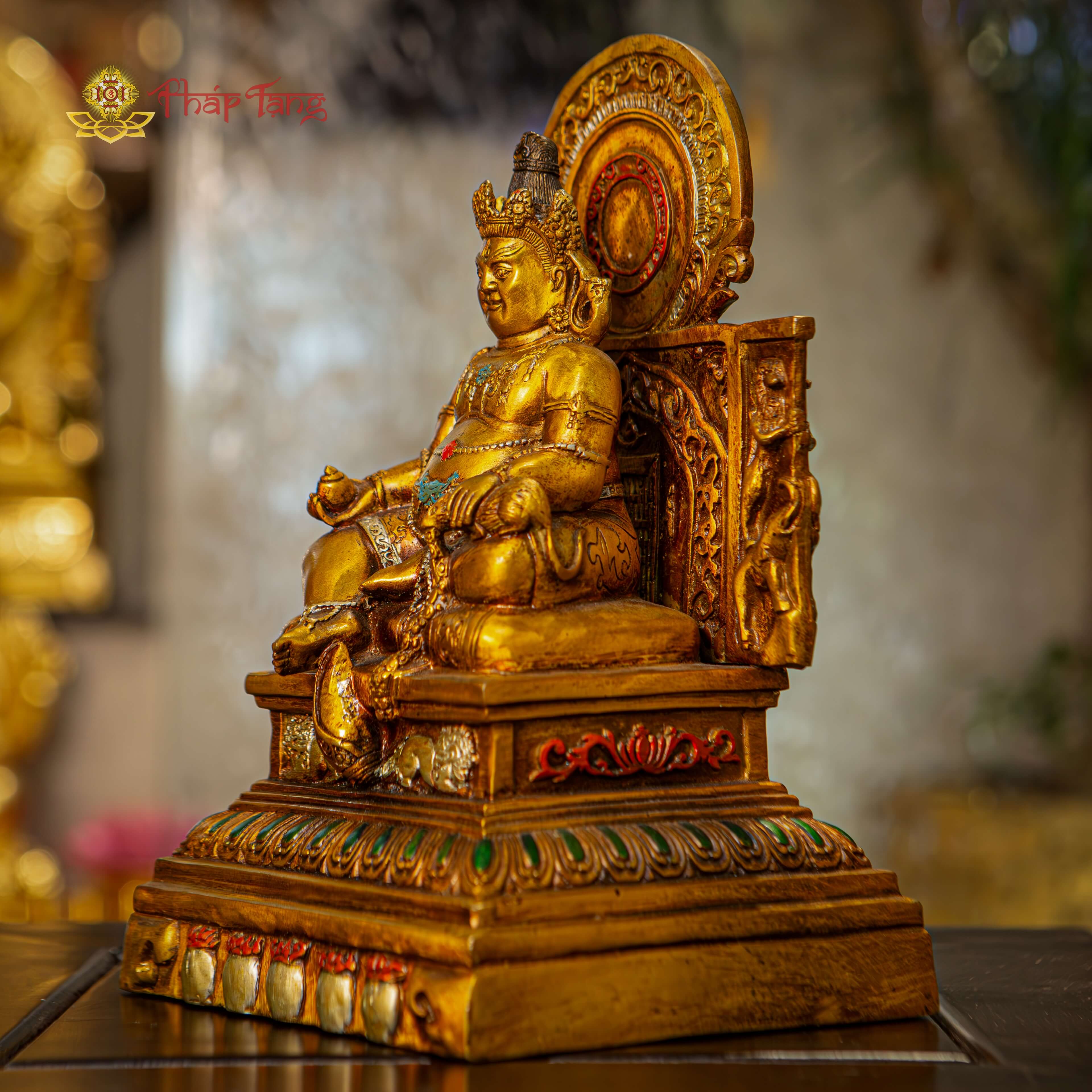 BỒ TÁT HOÀNG THẦN TÀI ĐỒNG PHÁP LAM CAO 27,5CM