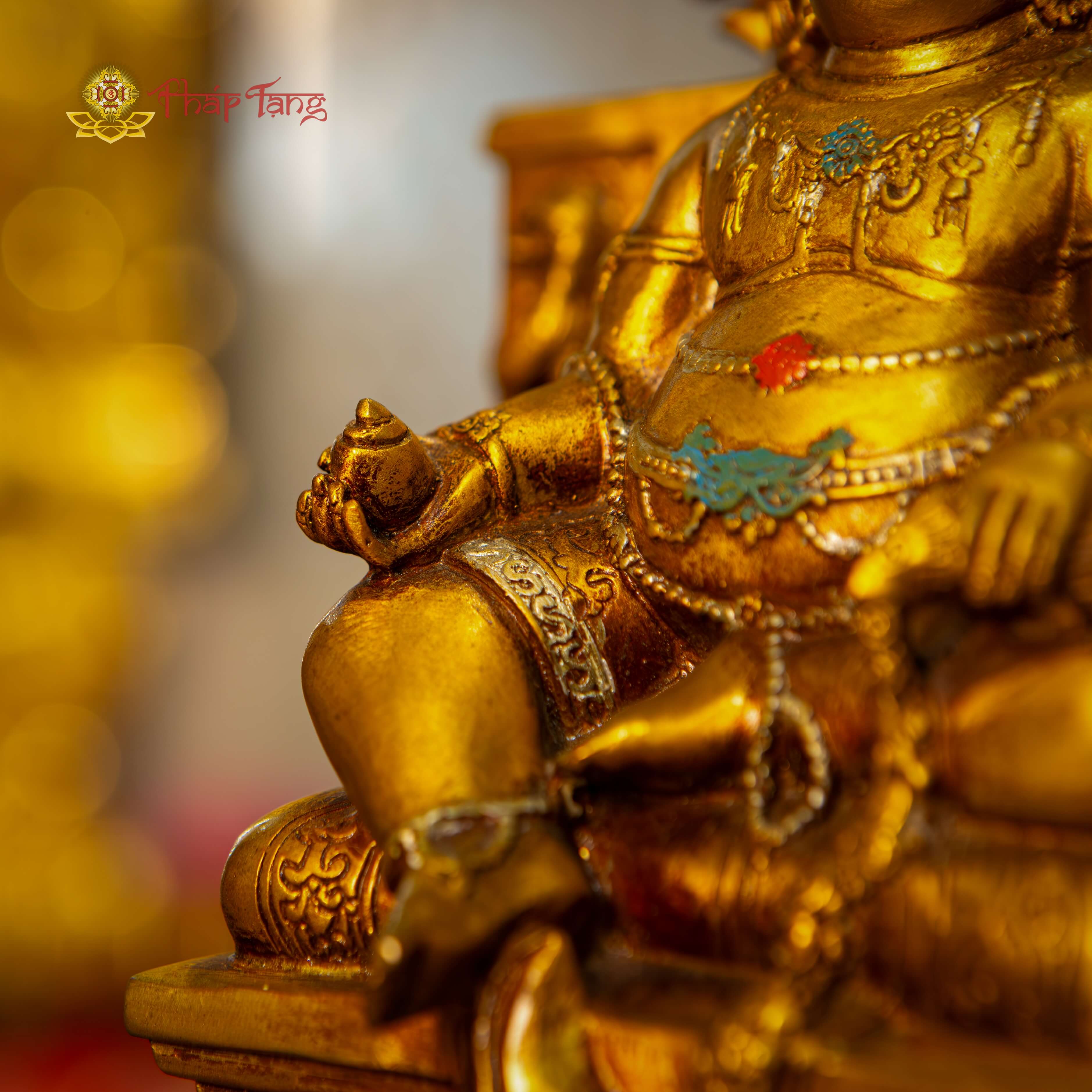 BỒ TÁT HOÀNG THẦN TÀI ĐỒNG PHÁP LAM CAO 27,5CM