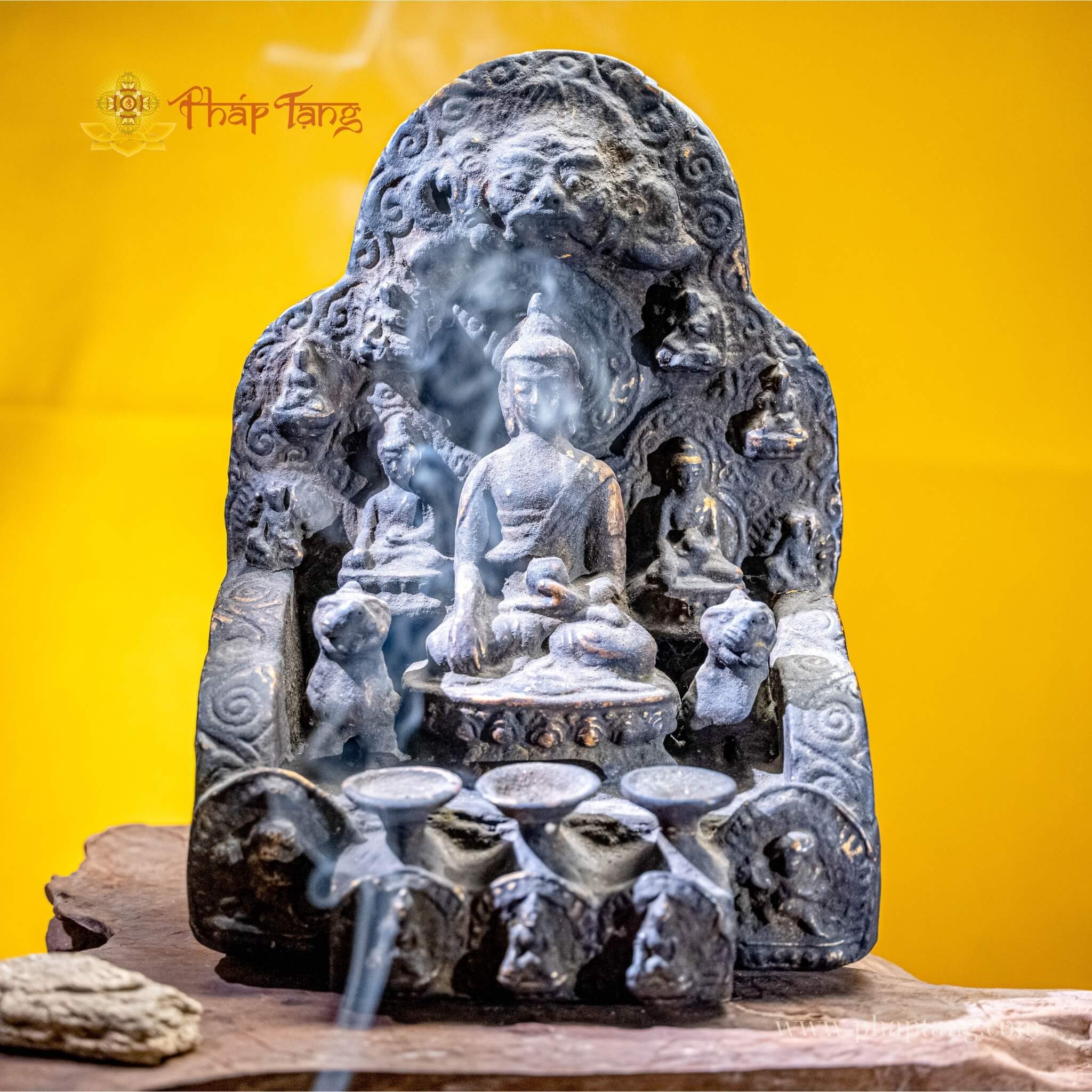 TƯỢNG PHẬT THÍCH CA MÂU NI GỖ XƯA NEPAL 40CM