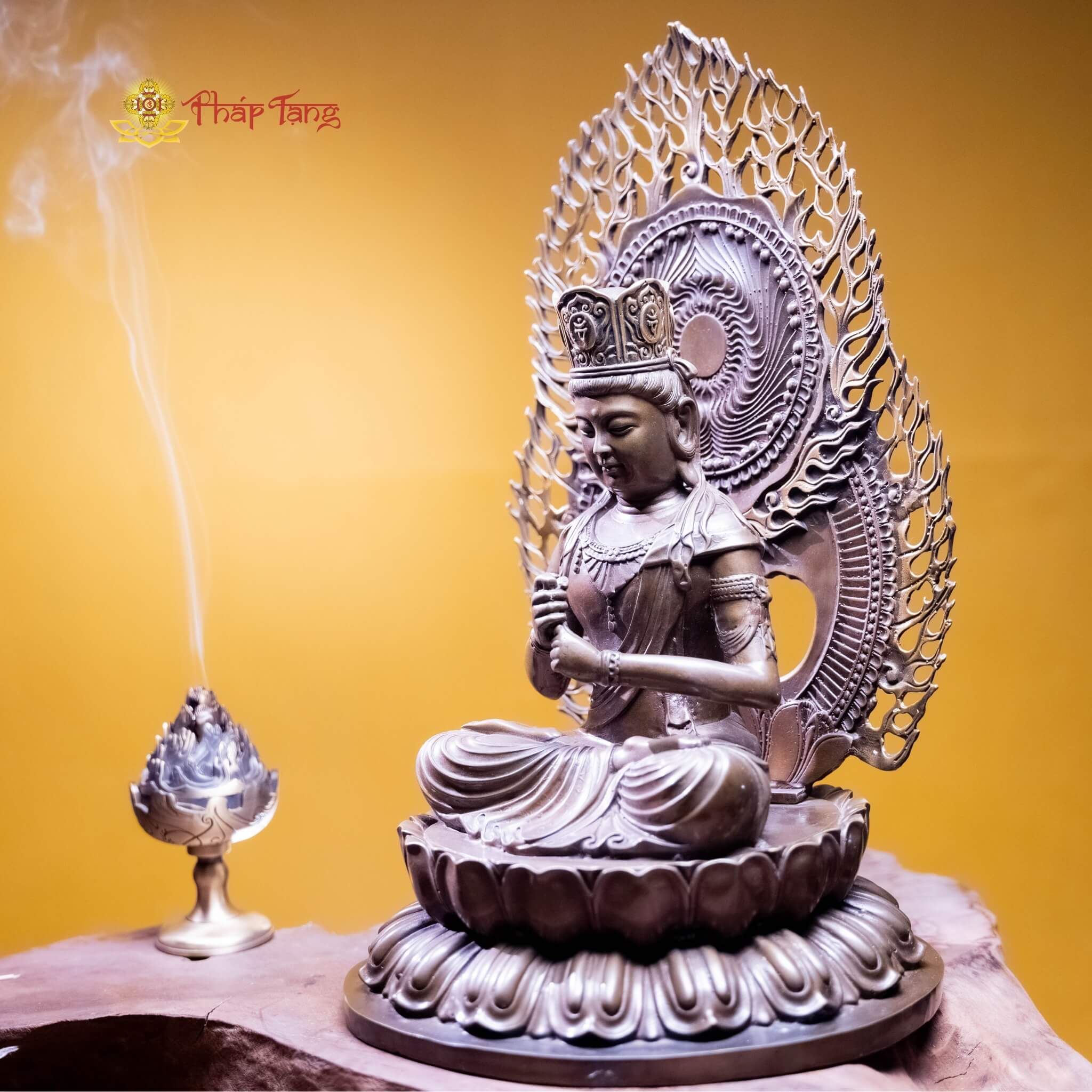 TÔN TƯỢNG ĐỨC PHẬT TỲ LÔ GIÁ NA ĐỒNG VN 40CM