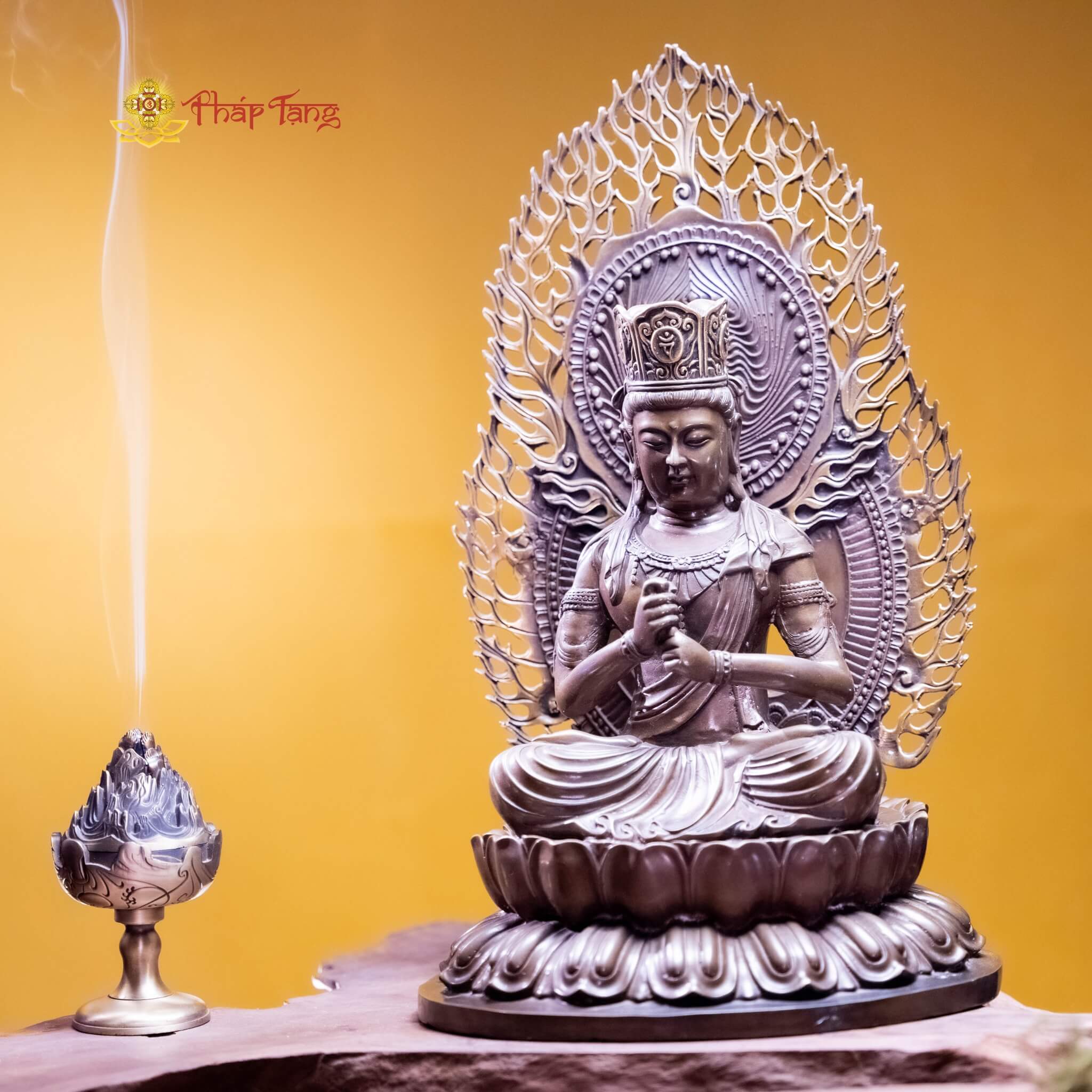 TÔN TƯỢNG ĐỨC PHẬT TỲ LÔ GIÁ NA ĐỒNG VN 40CM