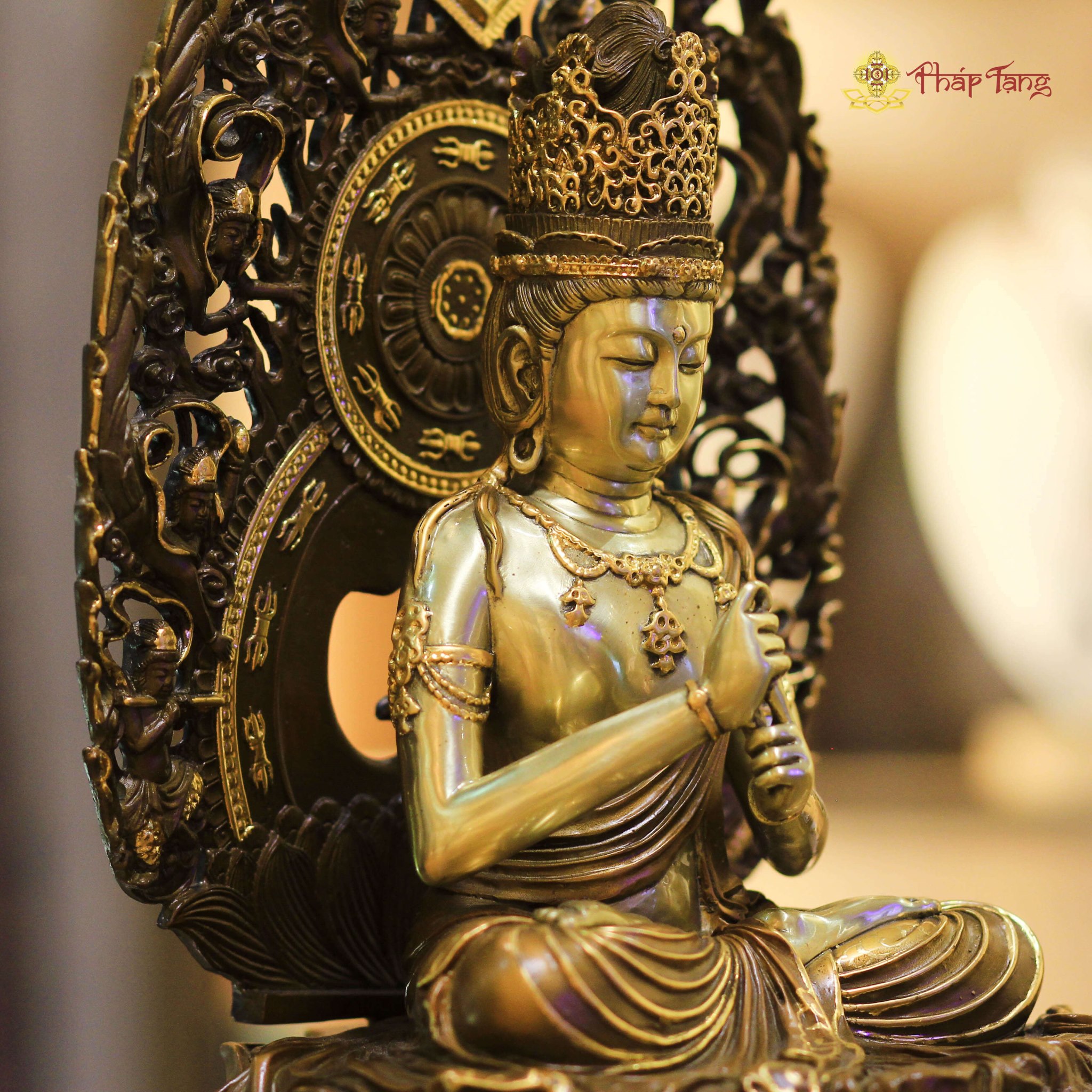 TÔN TƯỢNG TỲ LÔ GIÁ NA PHẬT ĐỒNG ĐL 40CM