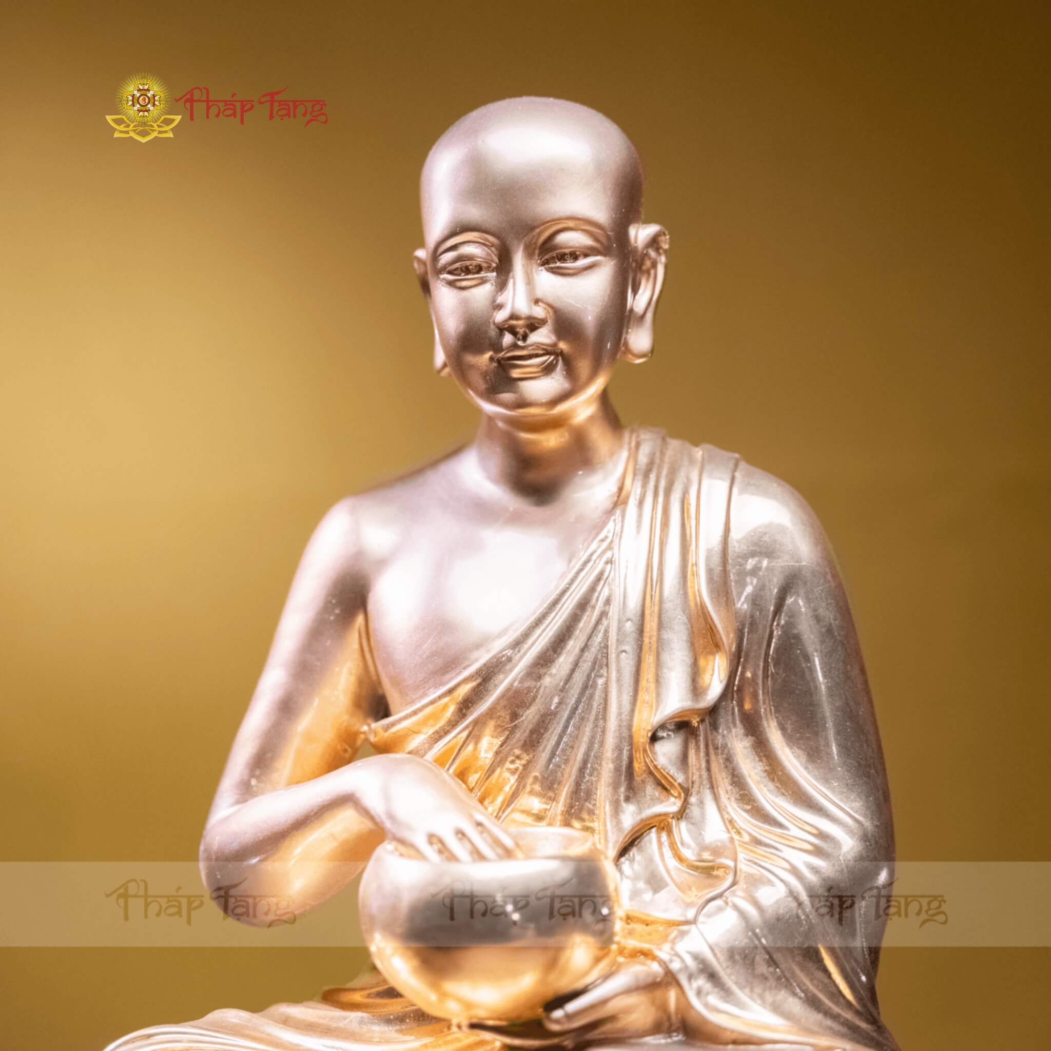 TÔN TƯỢNG THÁNH TĂNG SIVALI ĐỒNG VN DÁT VÀNG 9999 40CM