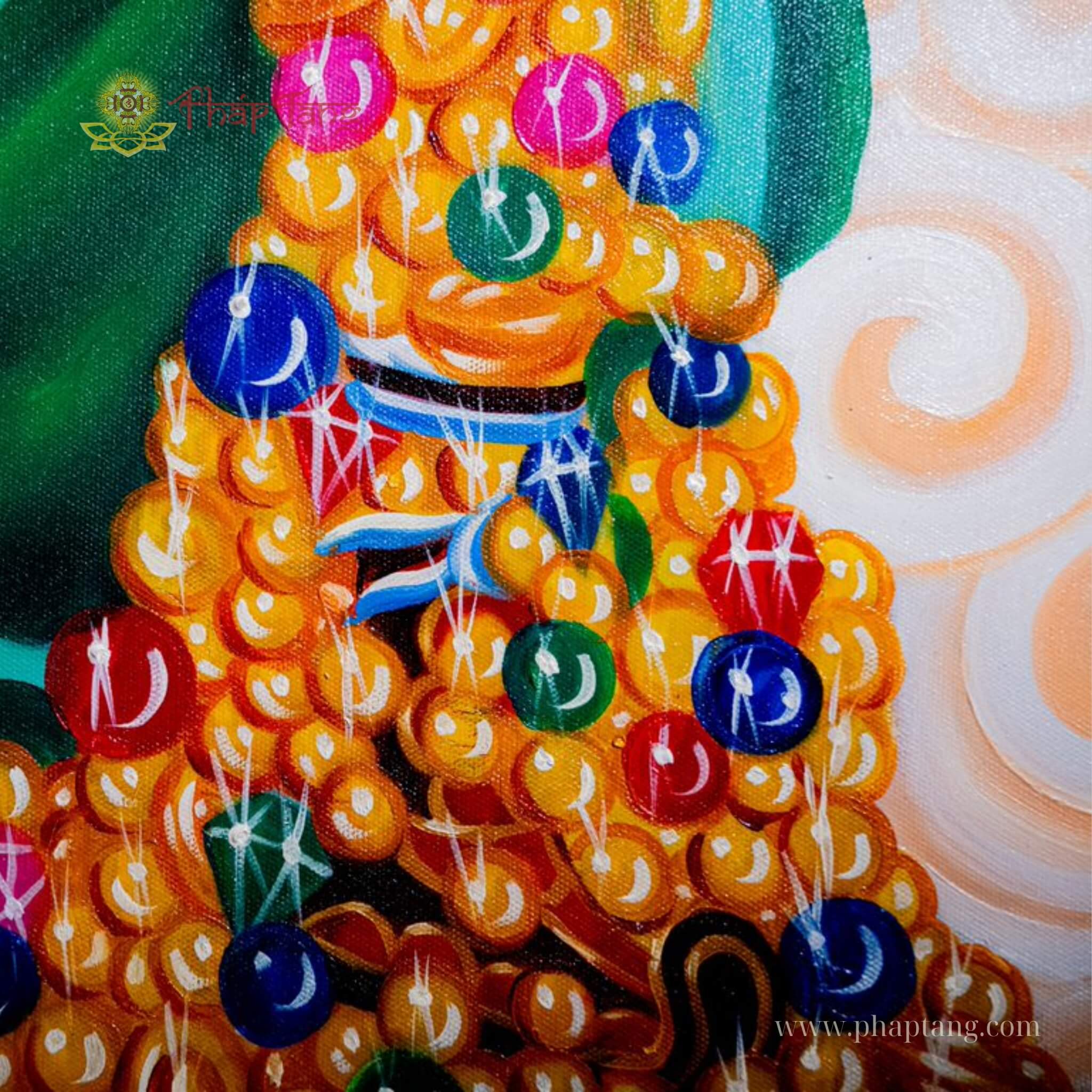 TRANH SƠN DẦU BỒ TÁT TỲ SA MÔN THIÊN VƯƠNG