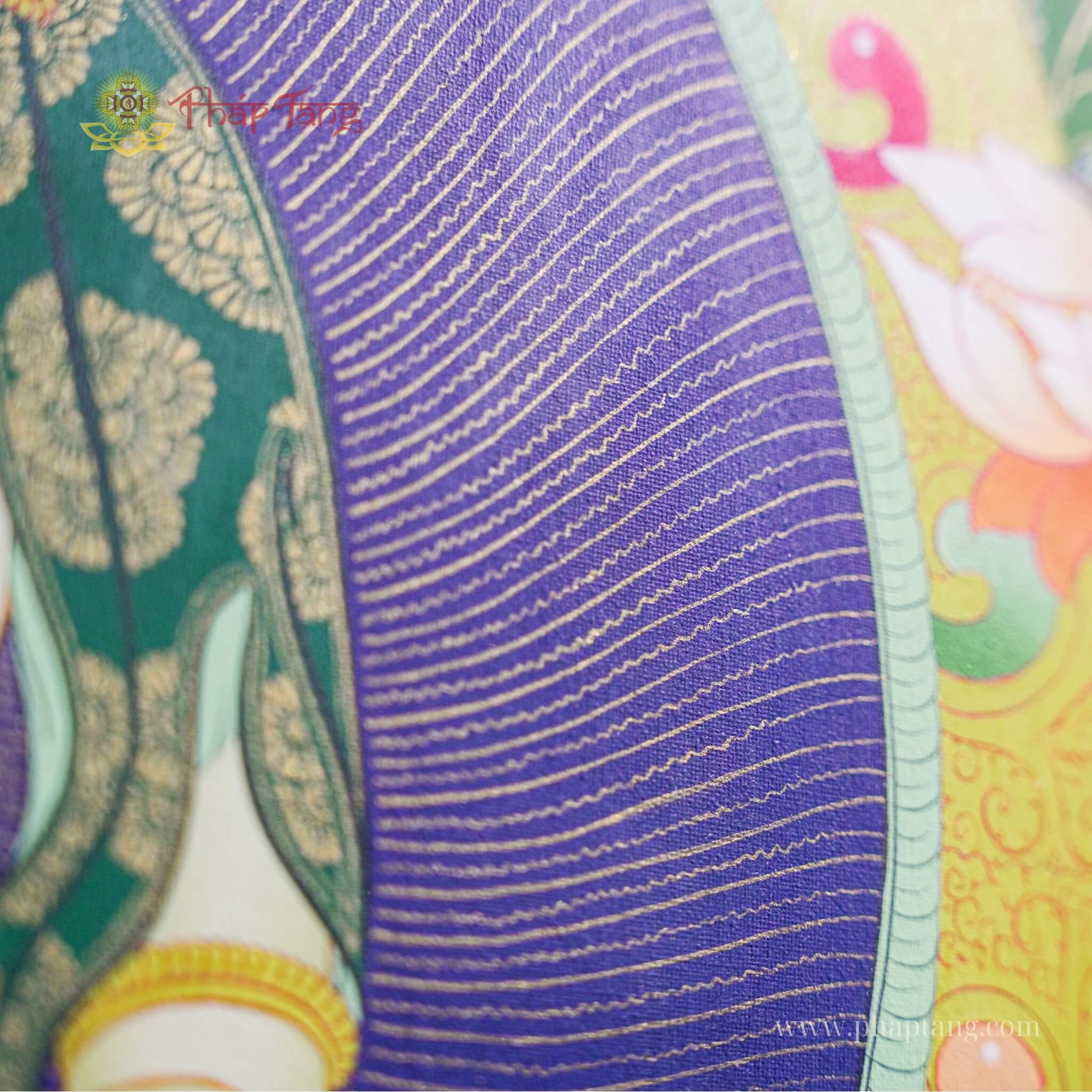 THANGKA ĐỨC PHẬT ĐẠI NHẬT NHƯ LẠI THỦ CÔNG VẼ TAY KT 78X63CM