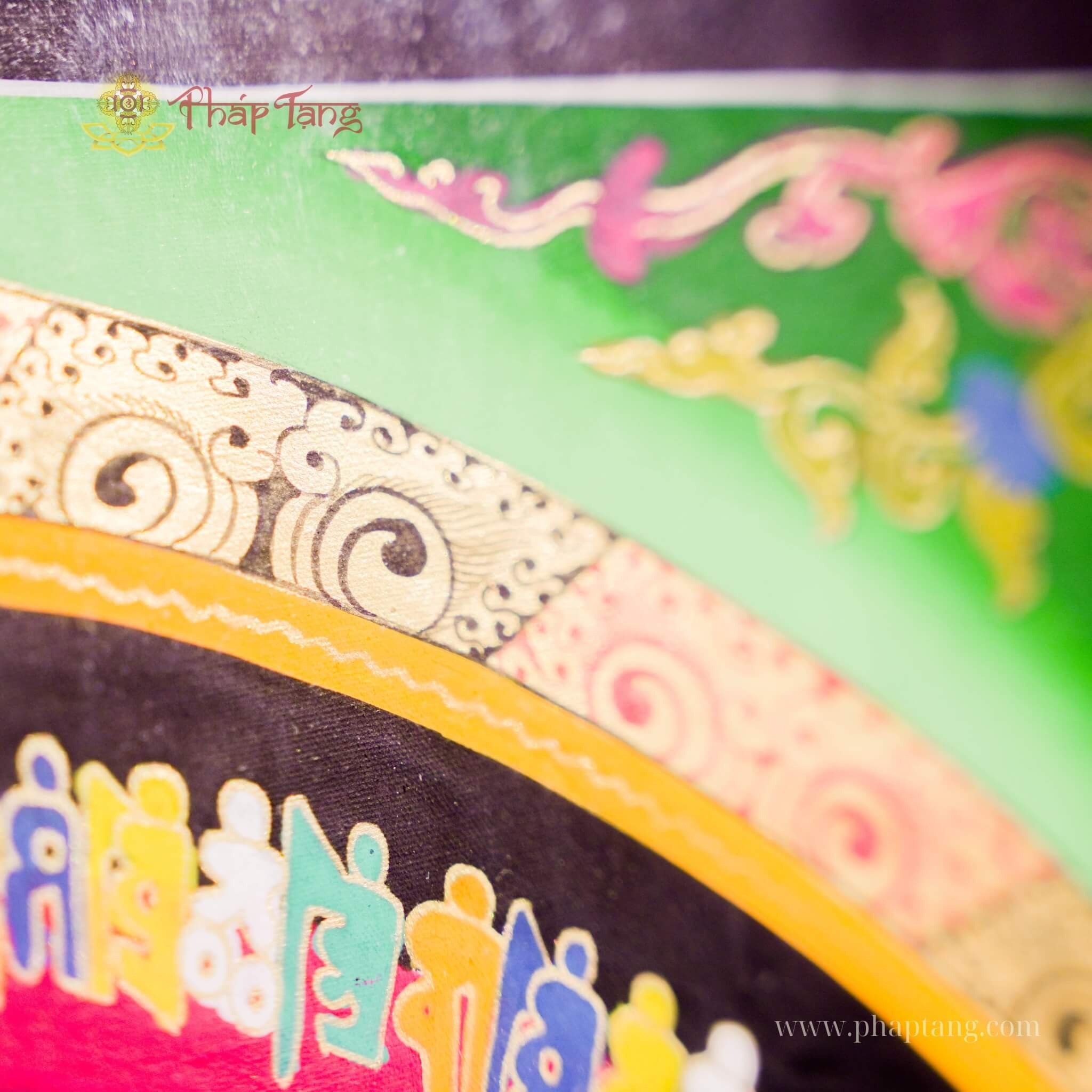 THANGKA MANDALA KALACHAKRA VẼ TAY THỦ CÔNG NEPAL 85*85cm