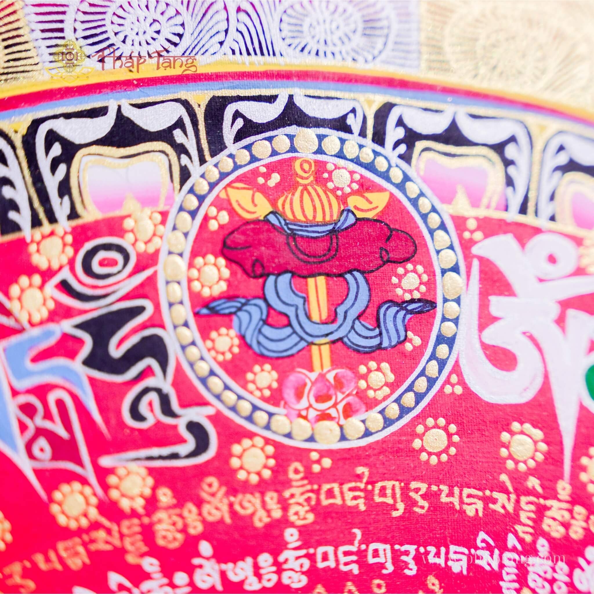 THANGKA MANDALA KALACHAKRA VẼ TAY THỦ CÔNG NEPAL KT 70X70cm