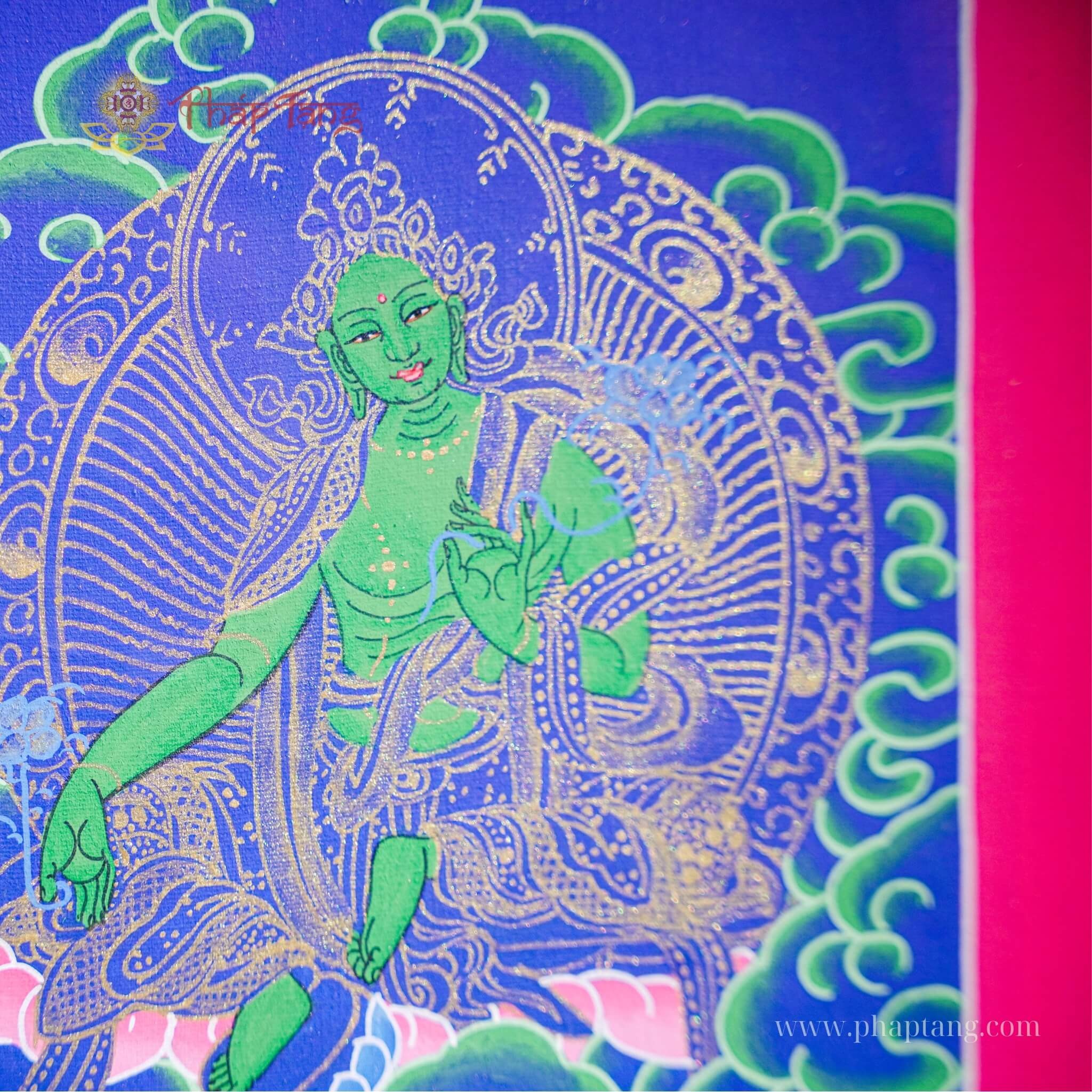 THANGKA BỒ TÁT QUAN ÂM THẬP NHẤT DIỆN VẼ TAY NEPAL KT 79X62CM