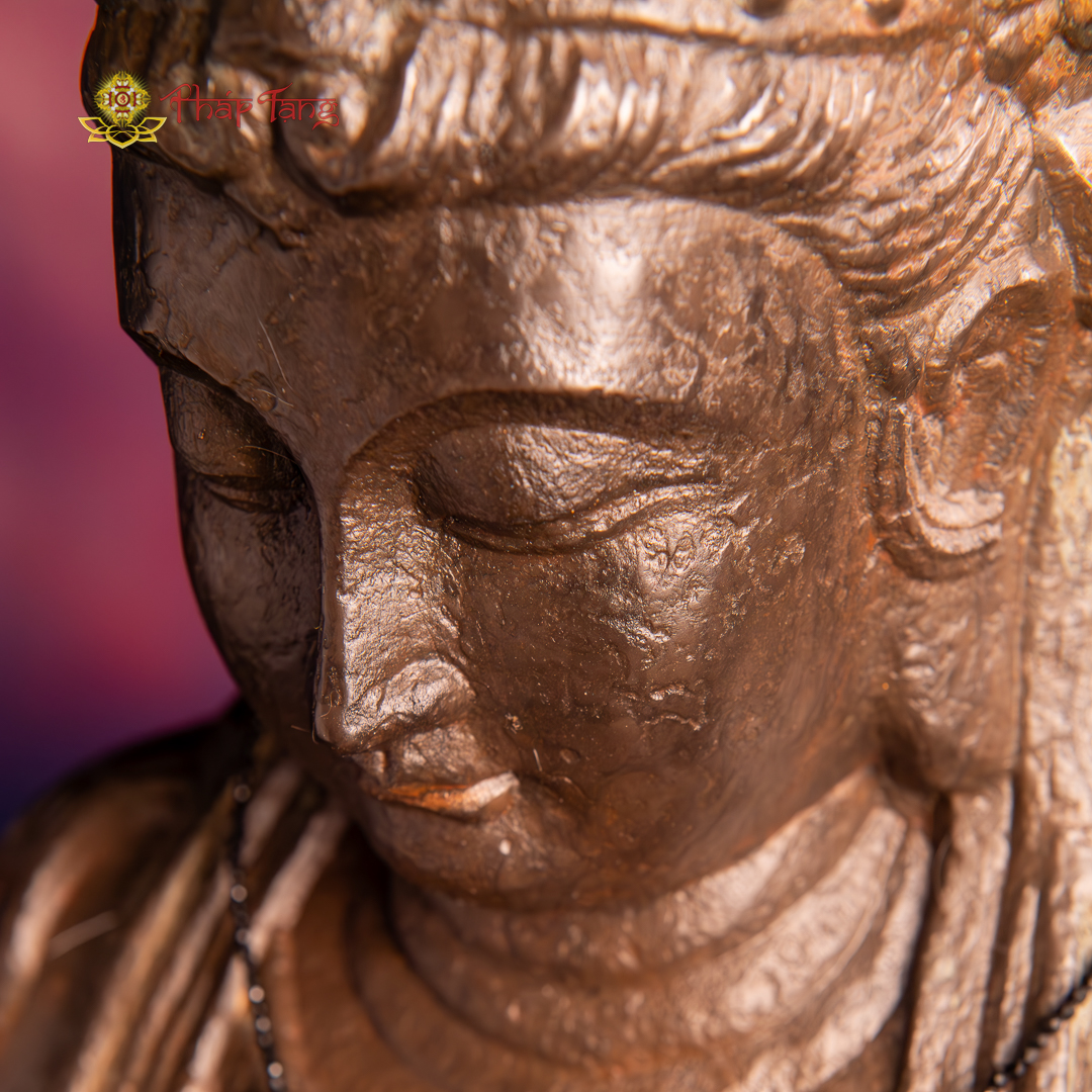 TƯỢNG BỒ TÁT ĐỊA TẠNG ĐÁ CỔ ẤN ĐỘ CAO 60CM