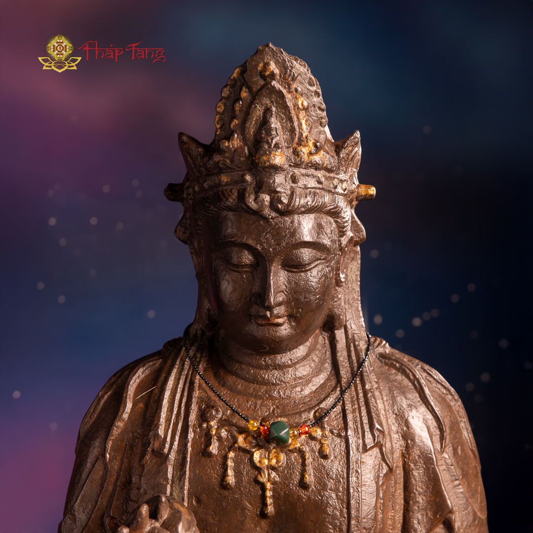 TƯỢNG BỒ TÁT ĐỊA TẠNG ĐÁ CỔ ẤN ĐỘ CAO 60CM