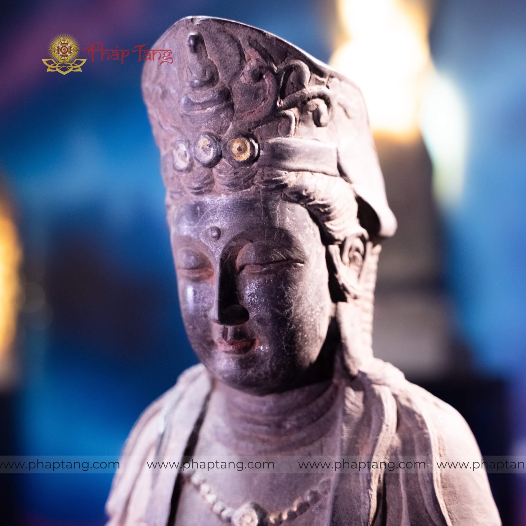 TƯỢNG BỒ TÁT VĂN THÙ ĐÁ CỔ ẤN ĐỘ CAO 67CM