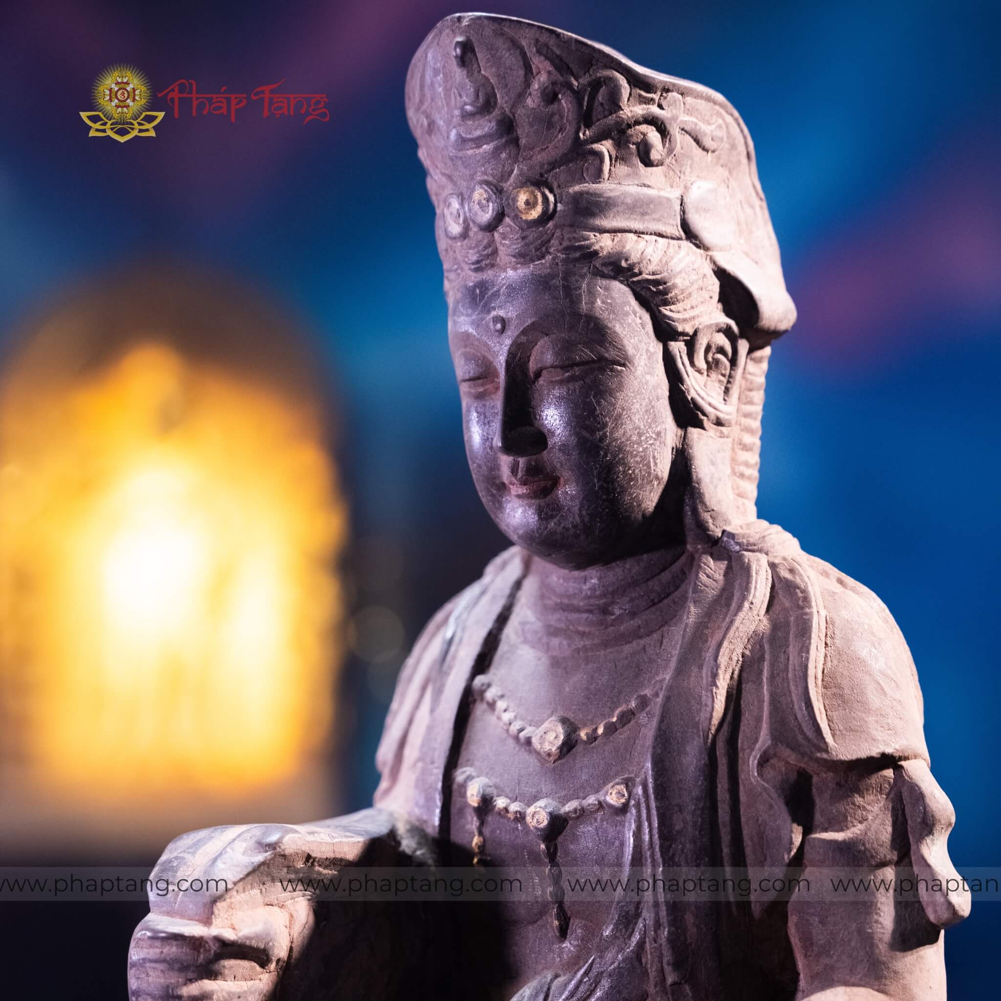 TƯỢNG BỒ TÁT VĂN THÙ ĐÁ CỔ ẤN ĐỘ CAO 67CM