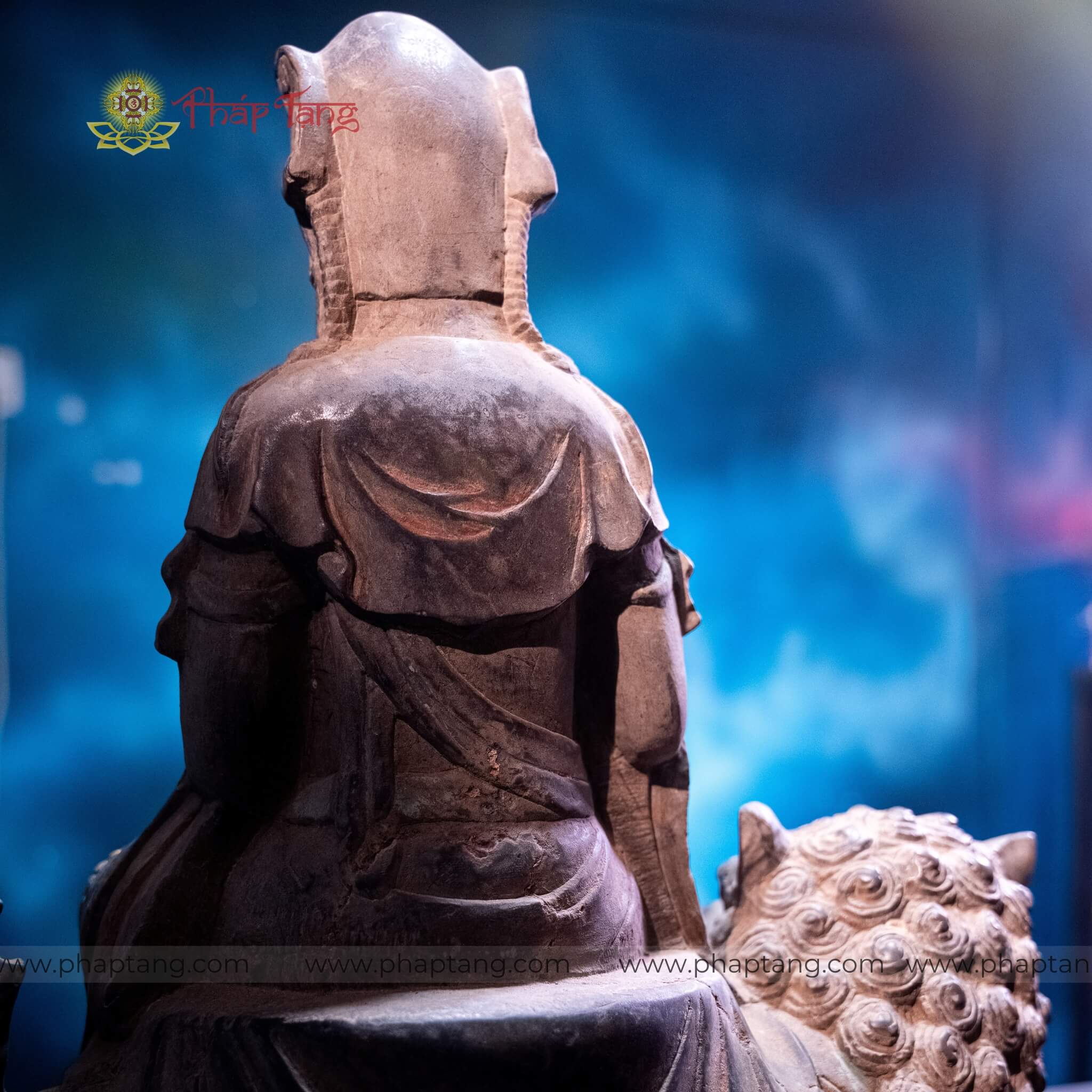 TƯỢNG BỒ TÁT VĂN THÙ ĐÁ CỔ ẤN ĐỘ CAO 67CM