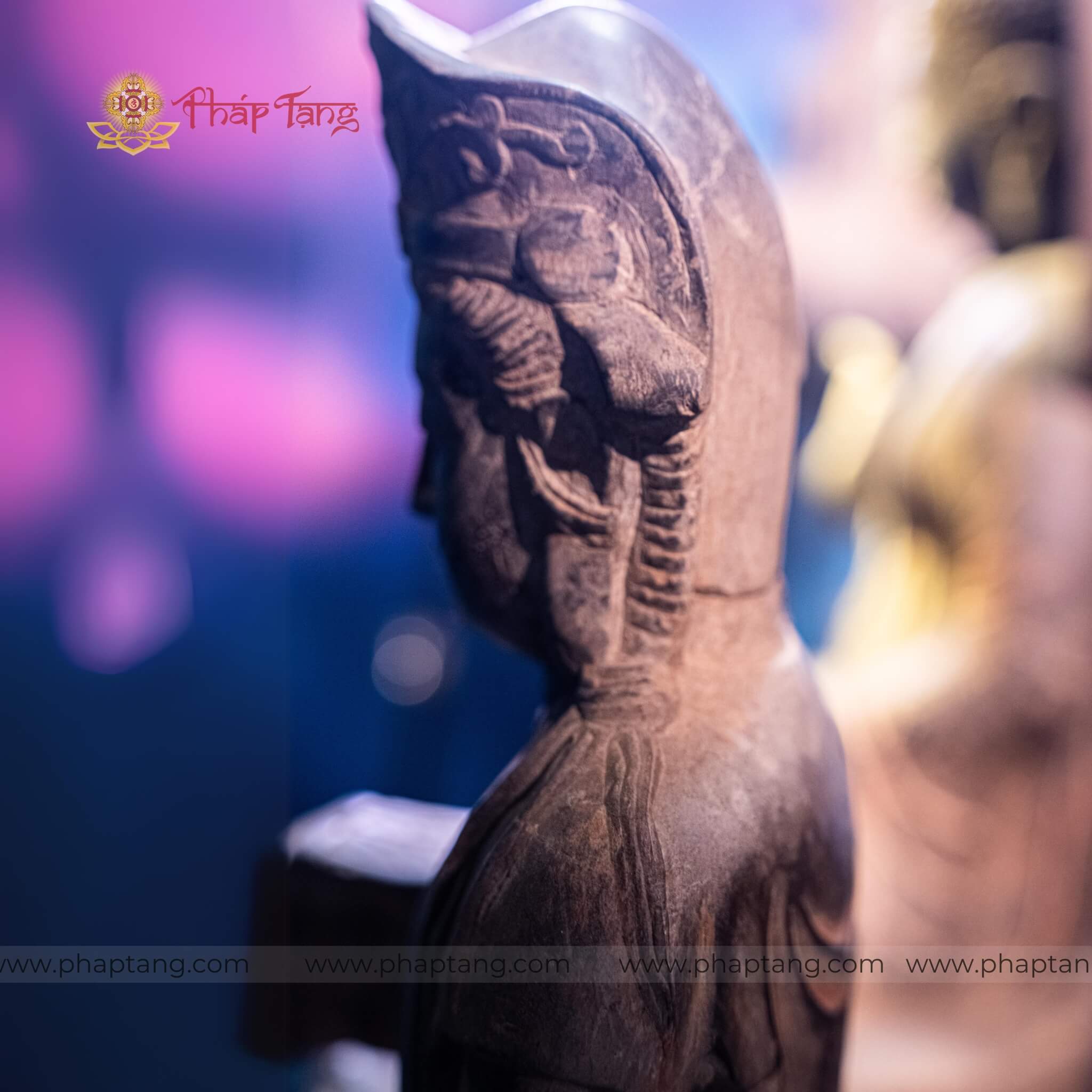 TƯỢNG BỒ TÁT VĂN THÙ ĐÁ CỔ ẤN ĐỘ CAO 67CM