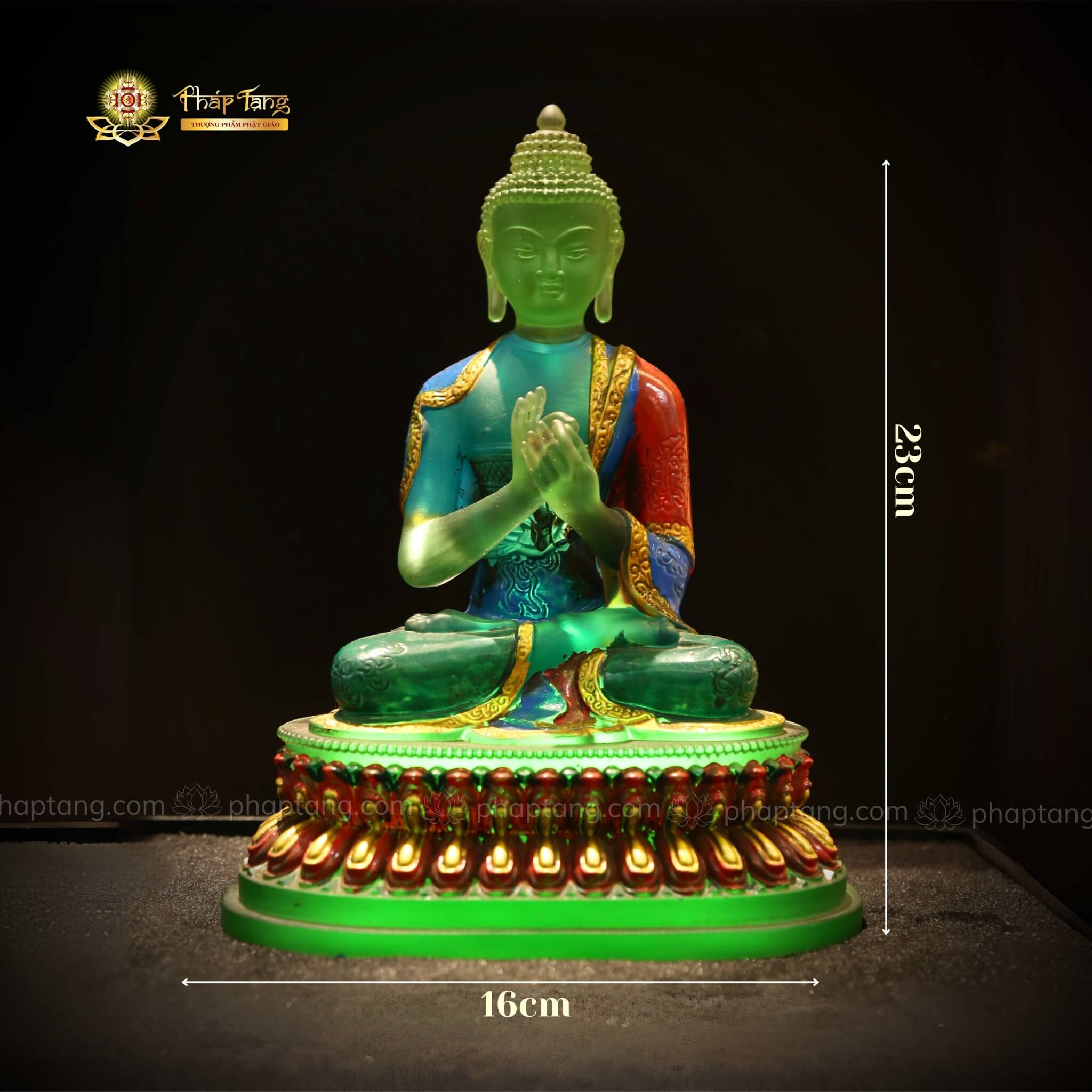 TƯỢNG BỔN SƯ THÍCH CA LƯU LY XANH 23CM