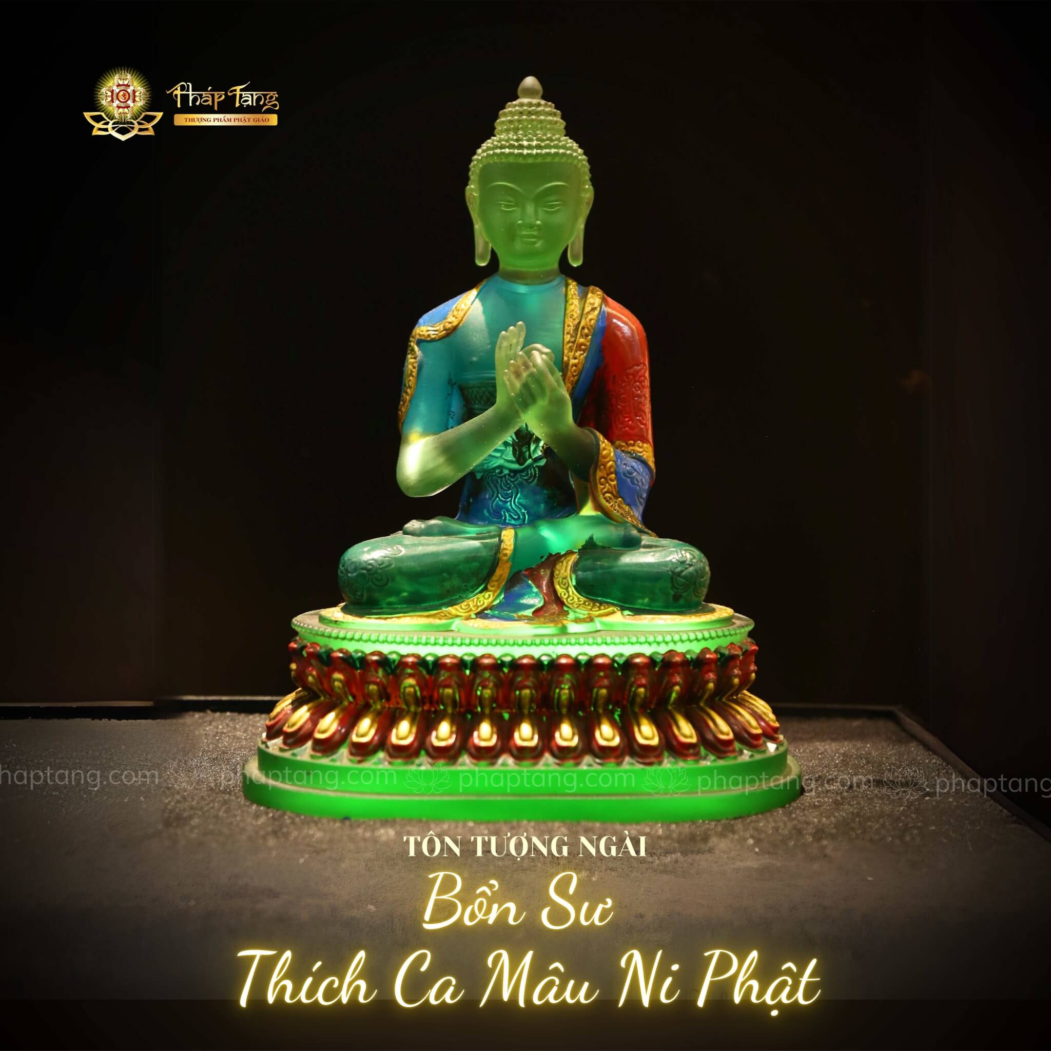 TƯỢNG BỔN SƯ THÍCH CA LƯU LY XANH 23CM