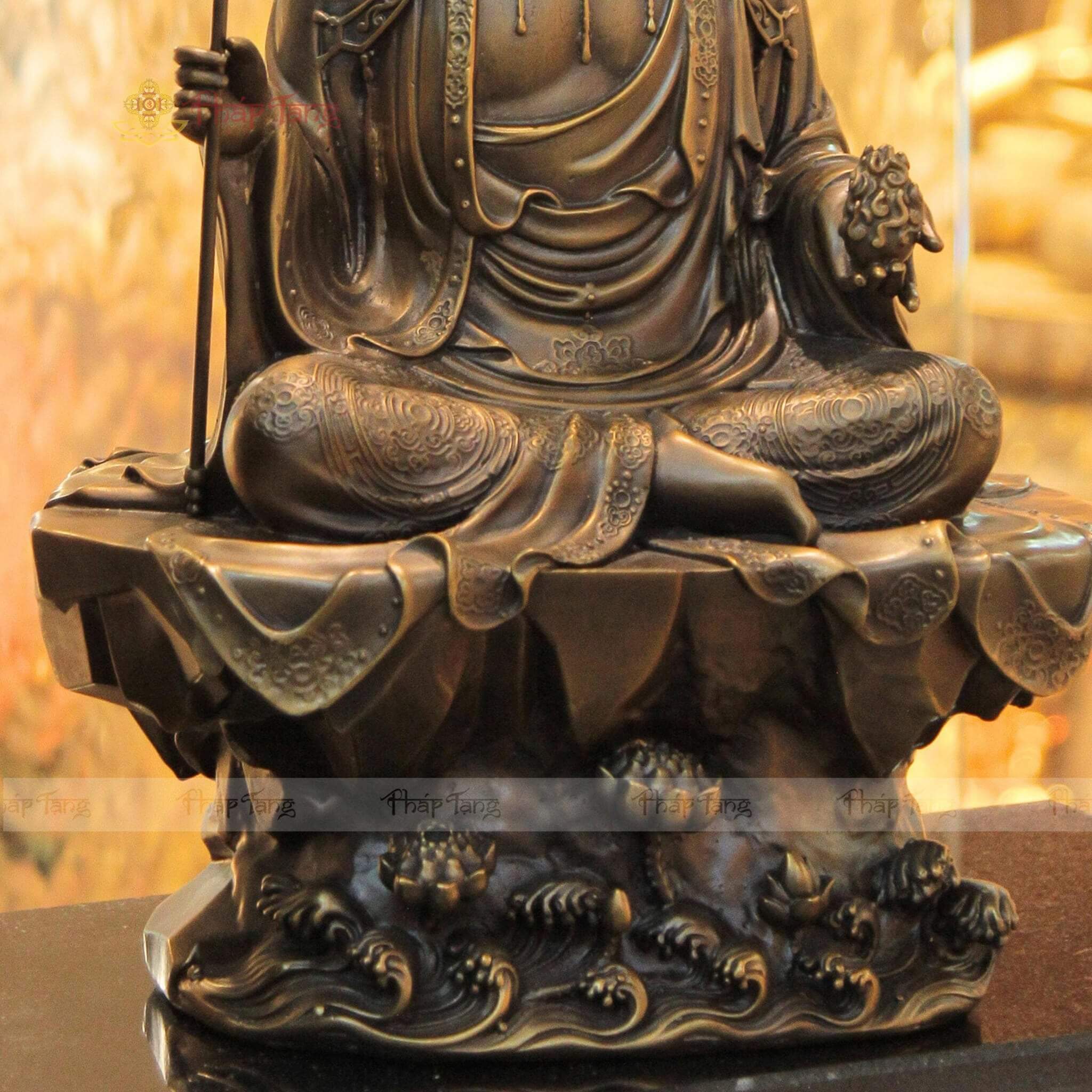 TÔN TƯỢNG ĐỊA TẠNG VƯƠNG BỒ TÁT ĐỒNG VN 50CM