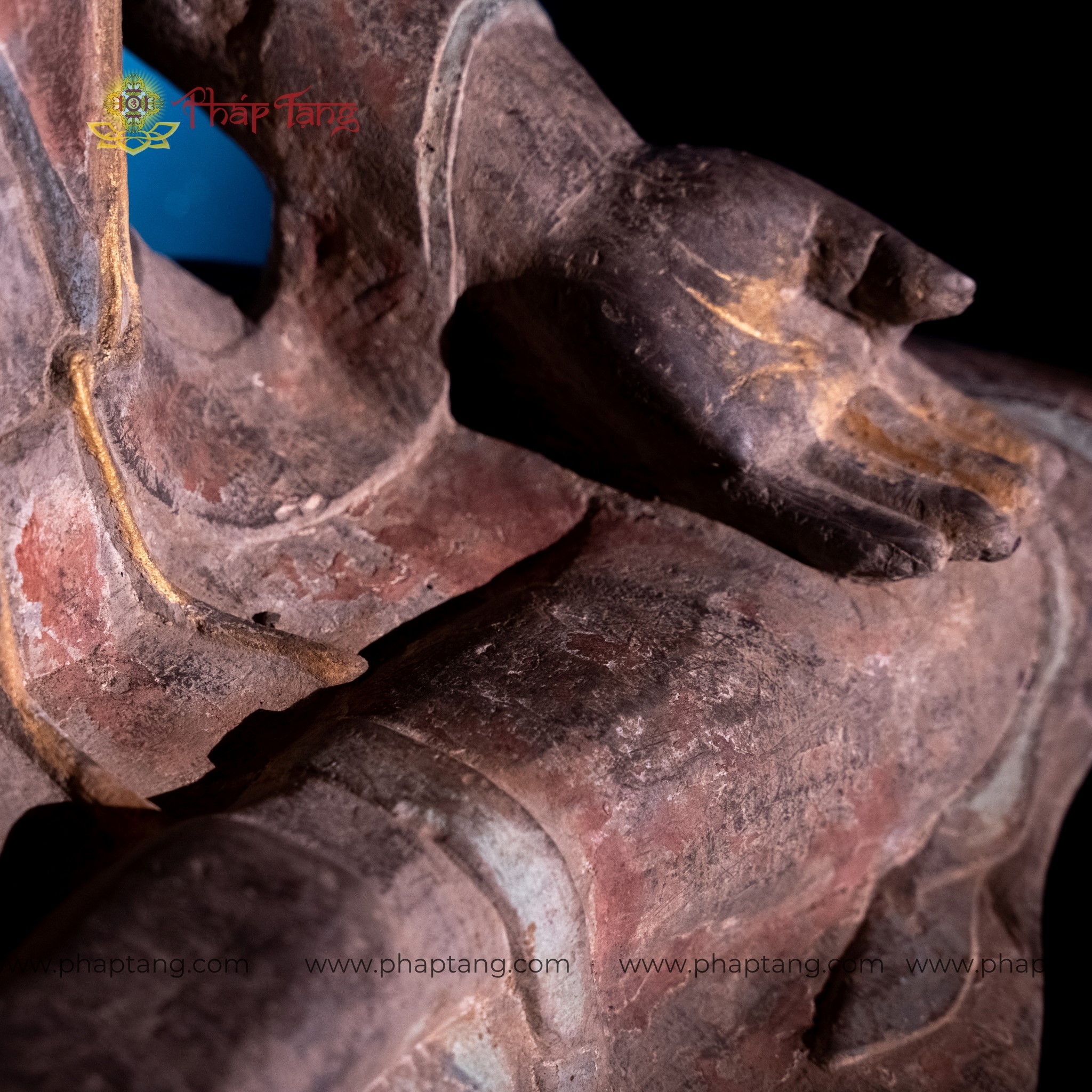 TƯỢNG ĐỨC BỔN SƯ HÀO QUANG ĐÁ CỔ ẤN ĐỘ CAO 68CM