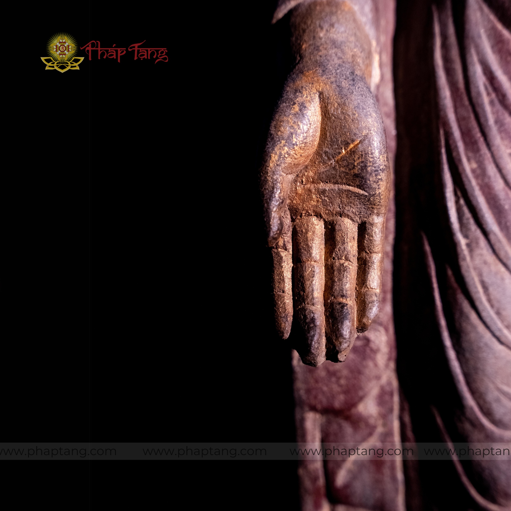 TƯỢNG ĐỨC TỪ PHỤ A DI ĐÀ DÁNG ĐỨNG ĐÁ CỔ ẤN ĐỘ CAO 105CM