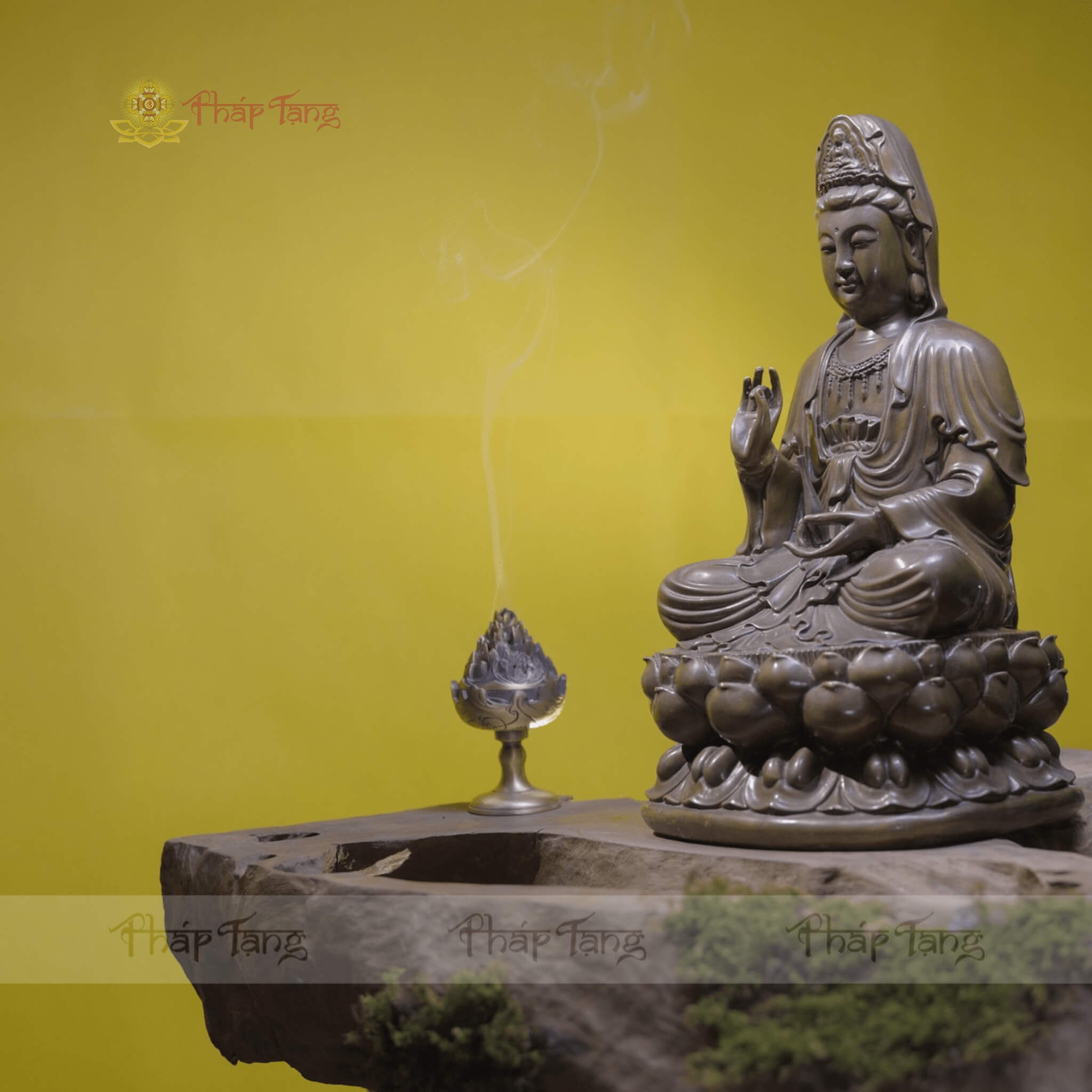 TÔN TƯỢNG QUAN THẾ ÂM BỒ TÁT ĐỒNG VN 40CM