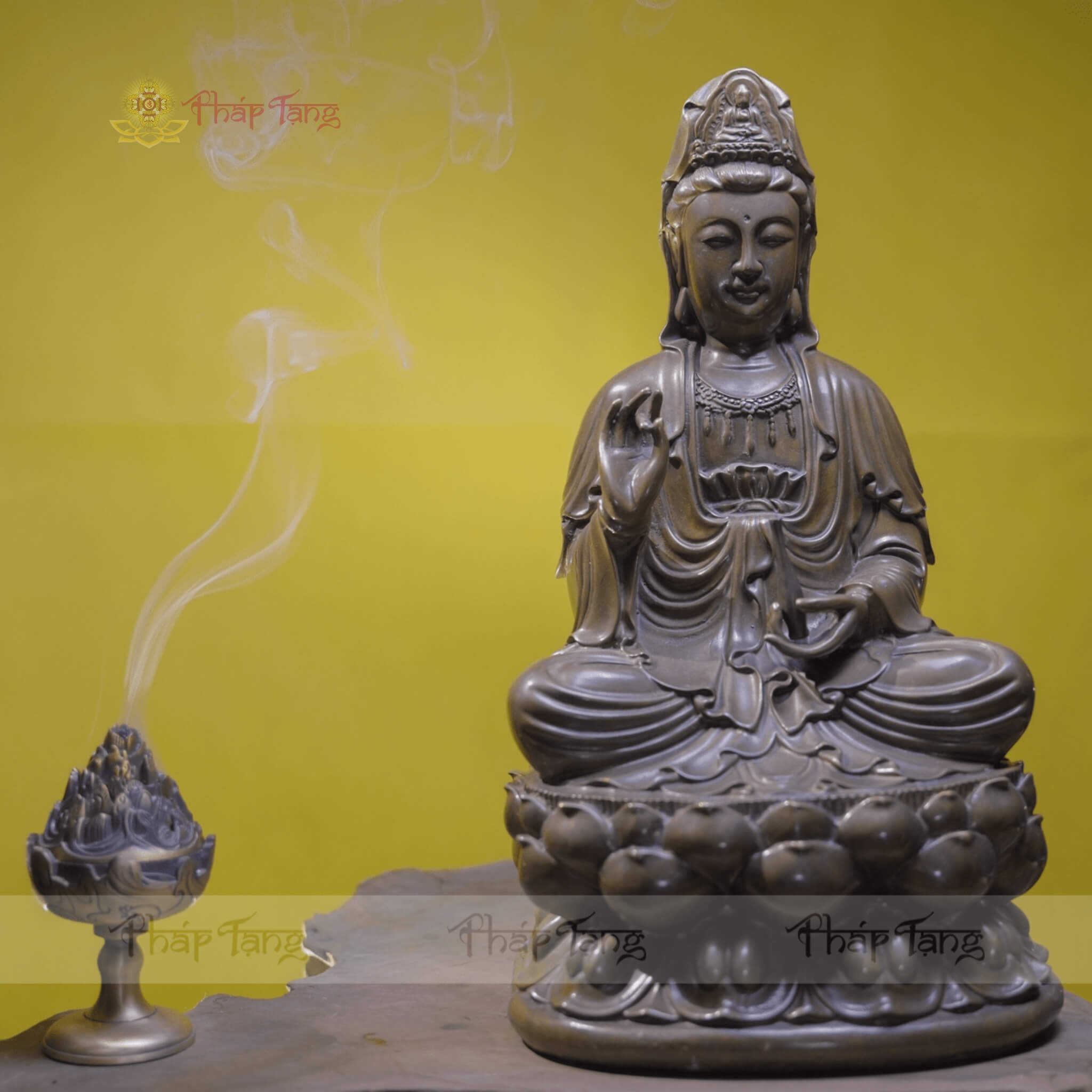 TÔN TƯỢNG QUAN THẾ ÂM BỒ TÁT ĐỒNG VN 40CM