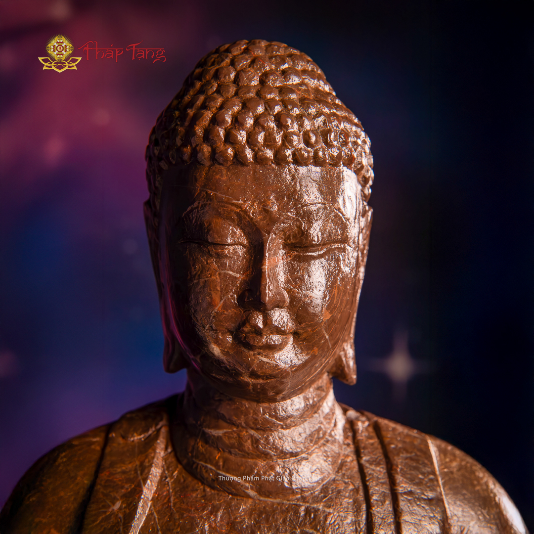 TƯỢNG ĐỨC PHẬT TỲ LÔ GIÁ NA ĐÁ XANH CỔ CAO 60CM