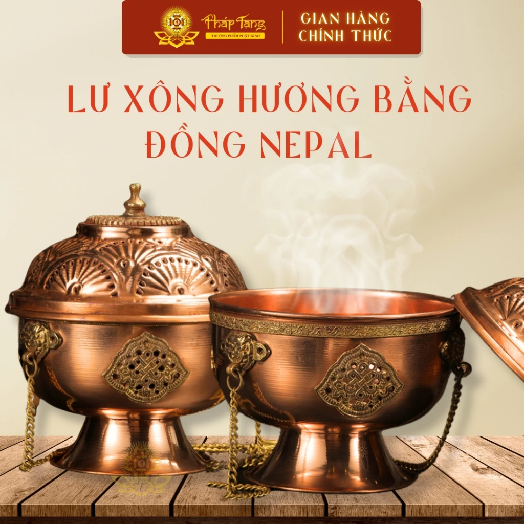 Lư Xông Trầm Dây Xích Bằng Đồng Nepal