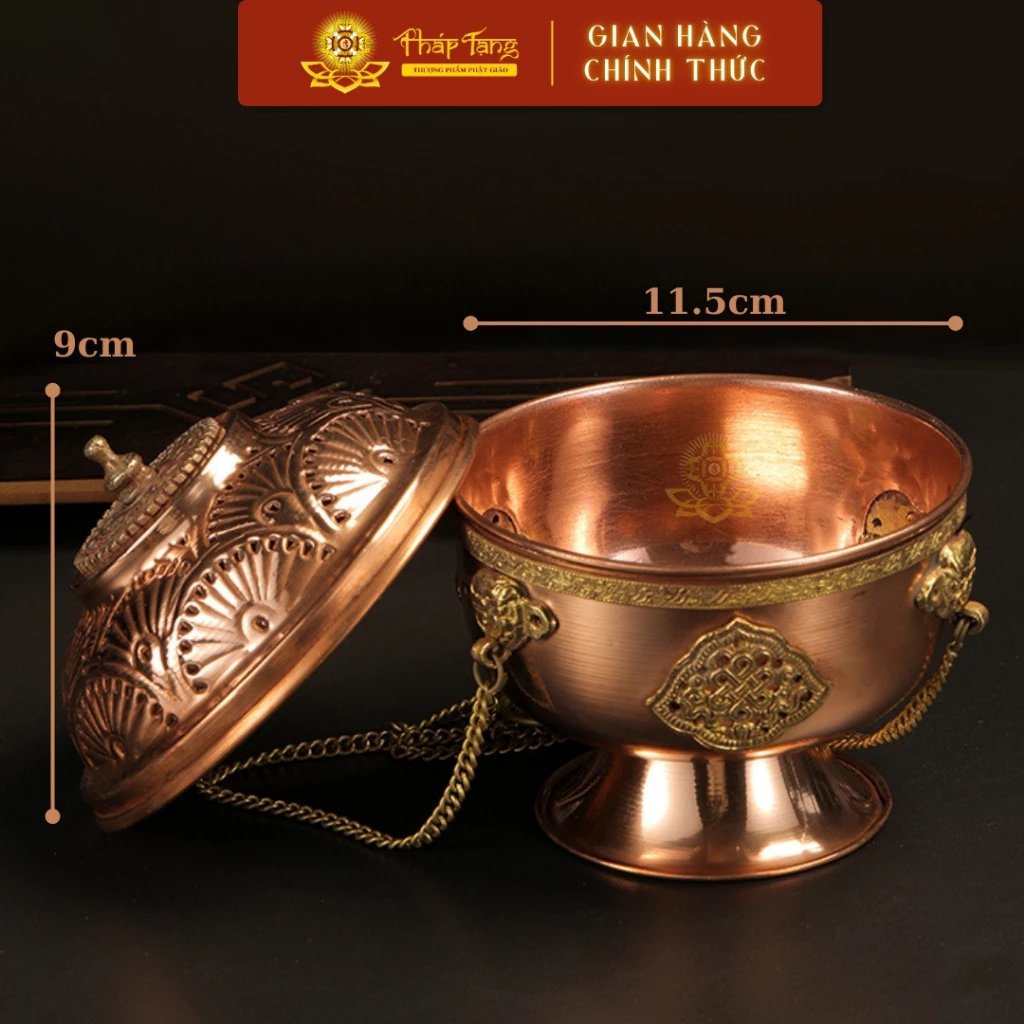 Lư Xông Trầm Dây Xích Bằng Đồng Nepal