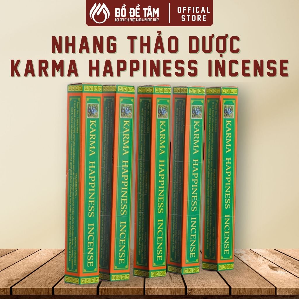 Nhang Thảo Dược Tây Tạng Karma Happiness Incense [Hộp Đơn 30 Que] - Không gian bài trí trang nghiêm thanh tịnh - Siêu Thị Đại Bồ Đề Tâm