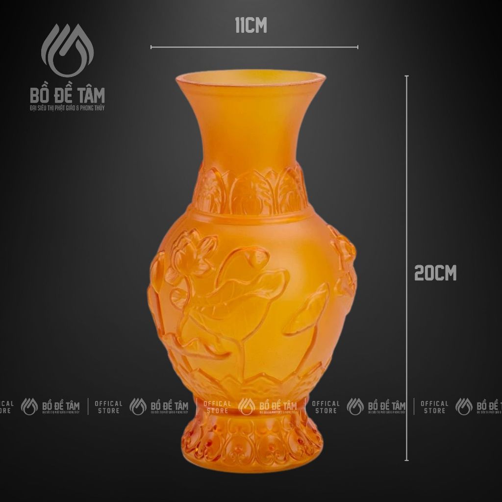 Bộ 3 Chum Nước Lưu Ly Thờ Cúng Cao Cấp – Màu Vàng Hổ Phách – Đặt Bàn Thờ Phật, Thần Tài [Chum Nước Nhỏ] - Quy cách đóng gói cẩn trọng và phụ kiện kèm theo - Siêu Thị Đại Bồ Đề Tâm