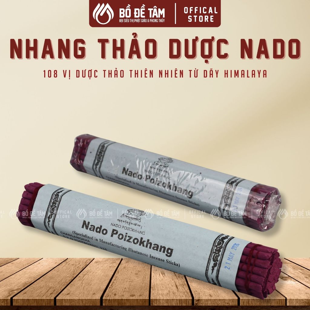 Nhang Thảo Dược Nado Bhutan 22cm – 108 Vị Tự Nhiên Himalaya - Không gian bài trí trang nghiêm thanh tịnh - Siêu Thị Đại Bồ Đề Tâm