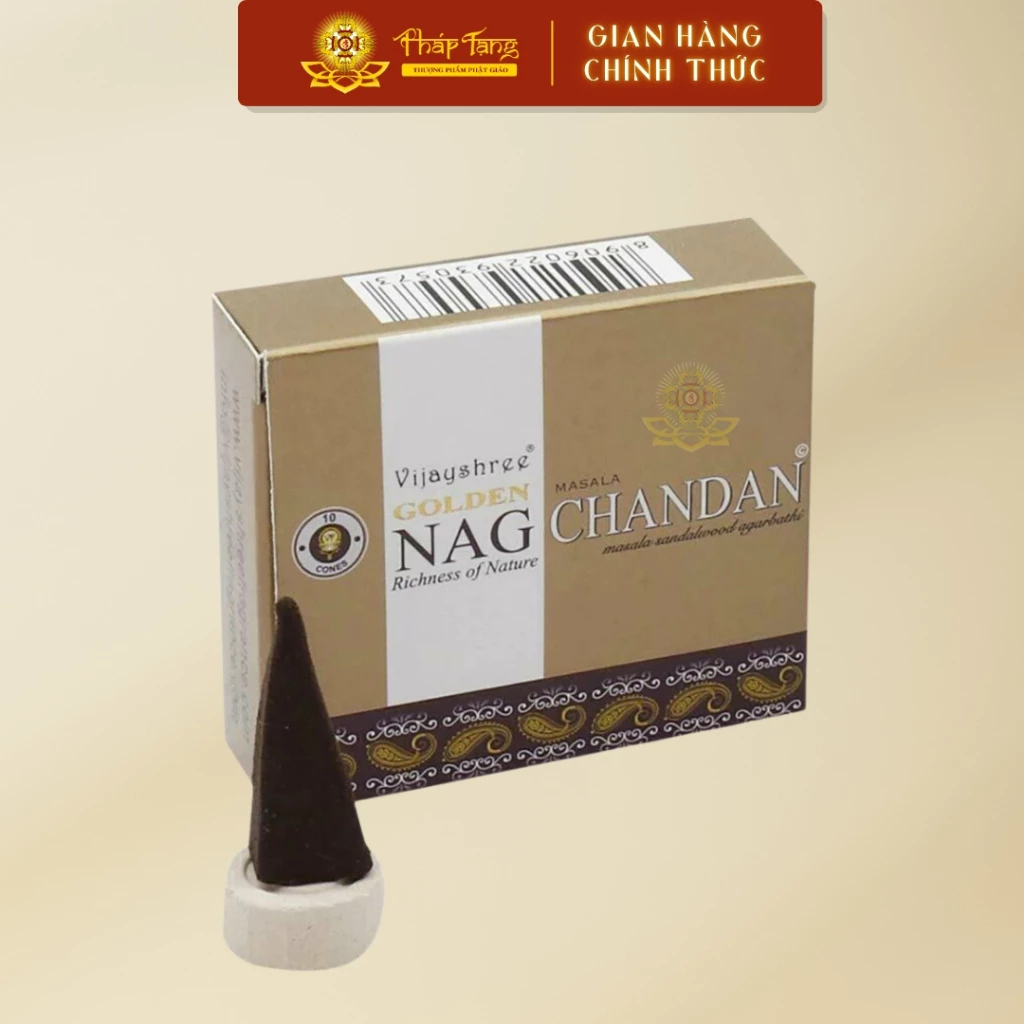 Nhang Nụ Tinh Dầu Gỗ Chiên Đàn Ấn Độ Golden Nag Chandan Masala | PHÁP TẠNG