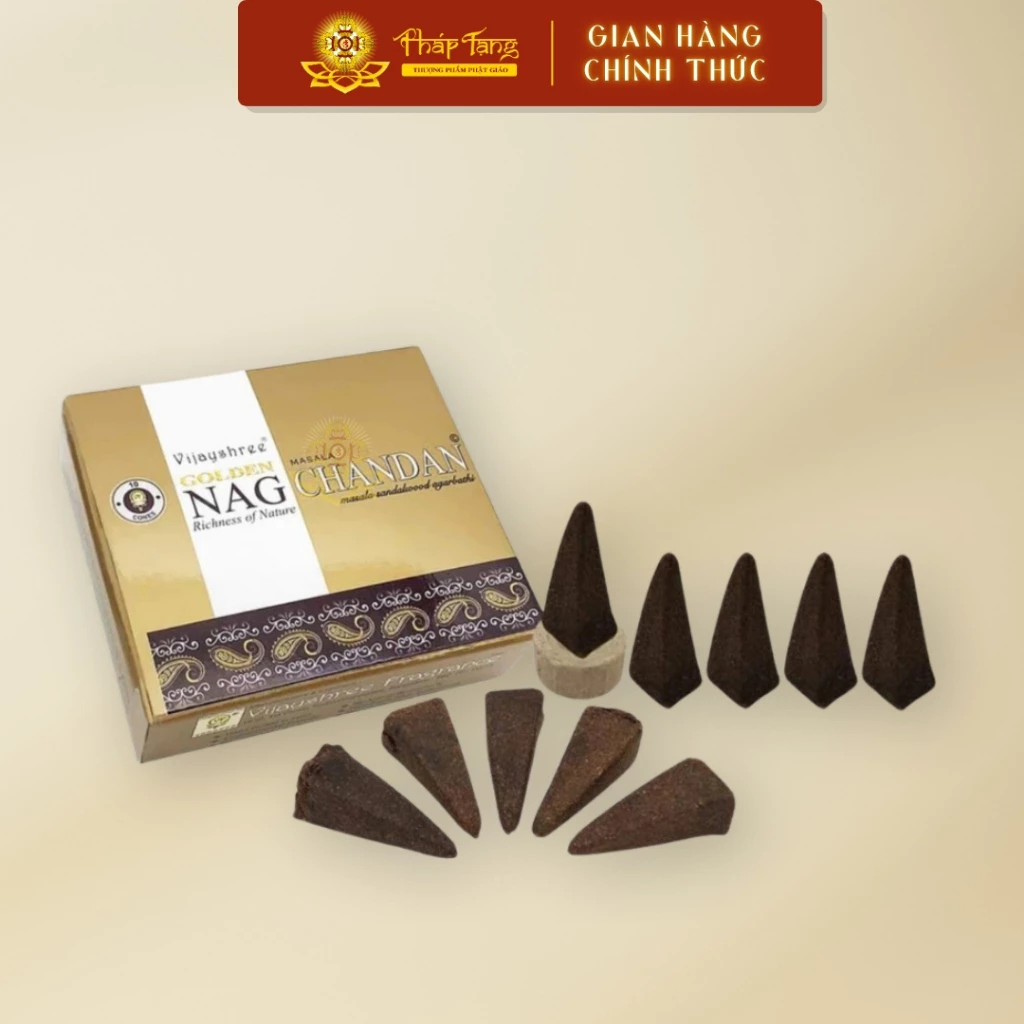 Nhang Nụ Tinh Dầu Gỗ Chiên Đàn Ấn Độ Golden Nag Chandan Masala | PHÁP TẠNG