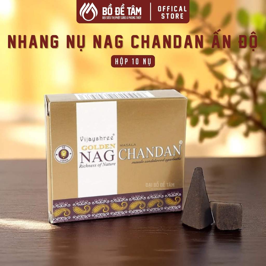 Nhang Trầm Nụ Ấn Độ Nag Golden Chandan Masala (Hộp 10 Nụ)