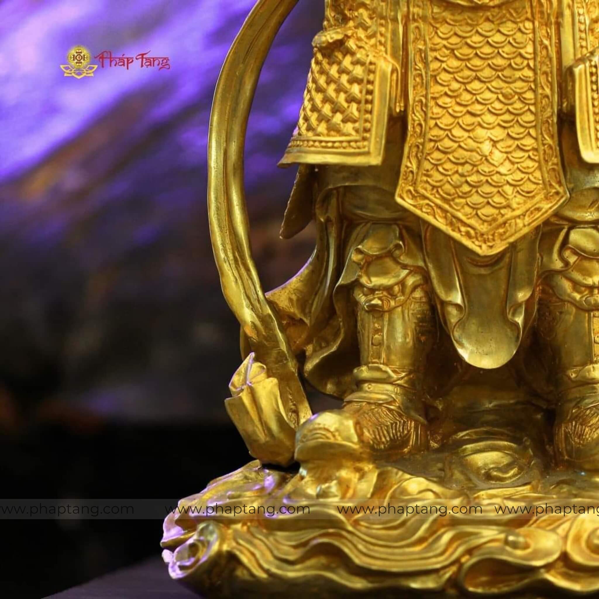TÔN TƯỢNG HỘ PHÁP VI ĐÀ TÔN THIÊN BỒ TÁT ĐỒNG VÀNG CŨ 60CM