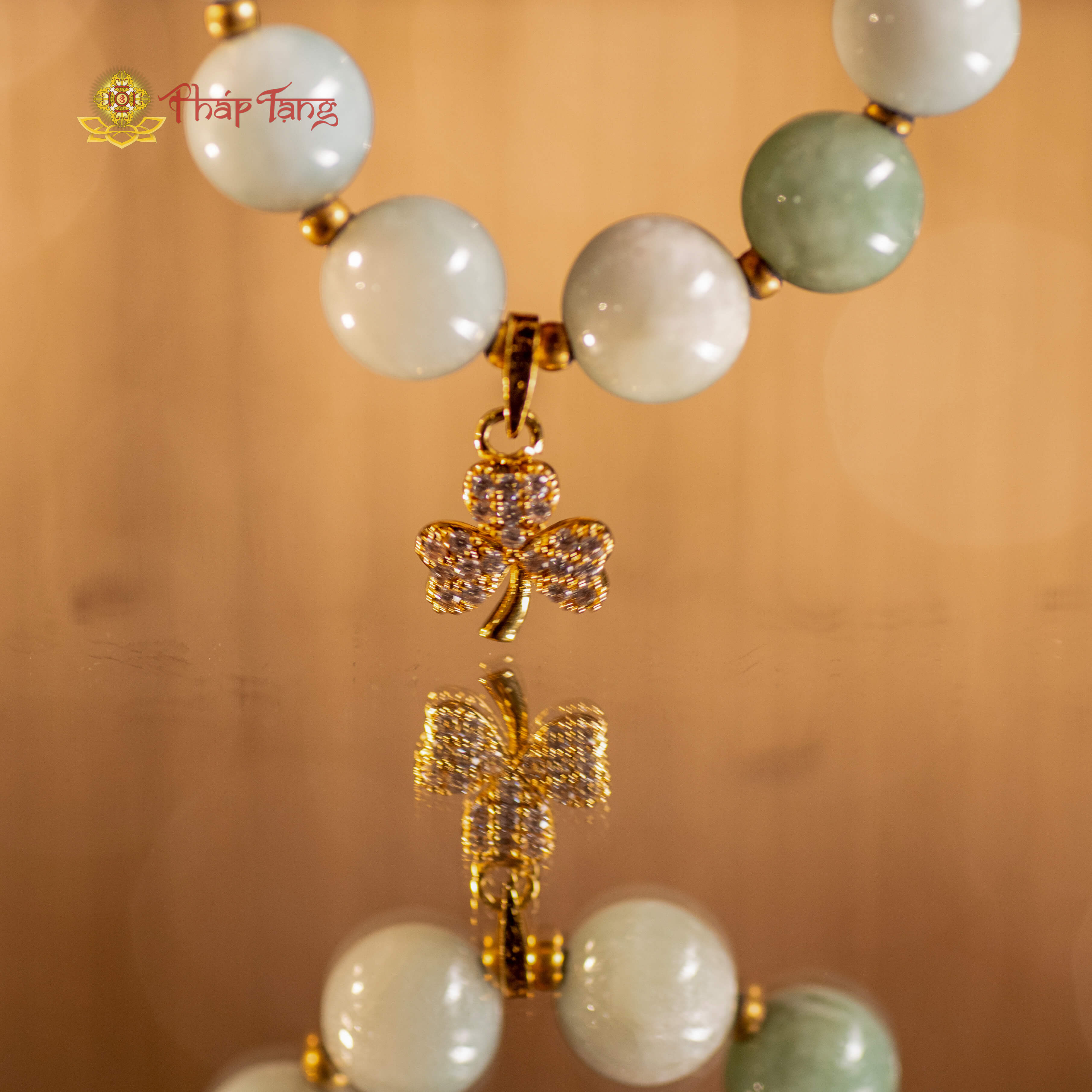 VÒNG ĐEO TAY PHỈ THUÝ MYANMAR LU THỐNG MIX CHARM VÀNG - PHÁP TẠNG