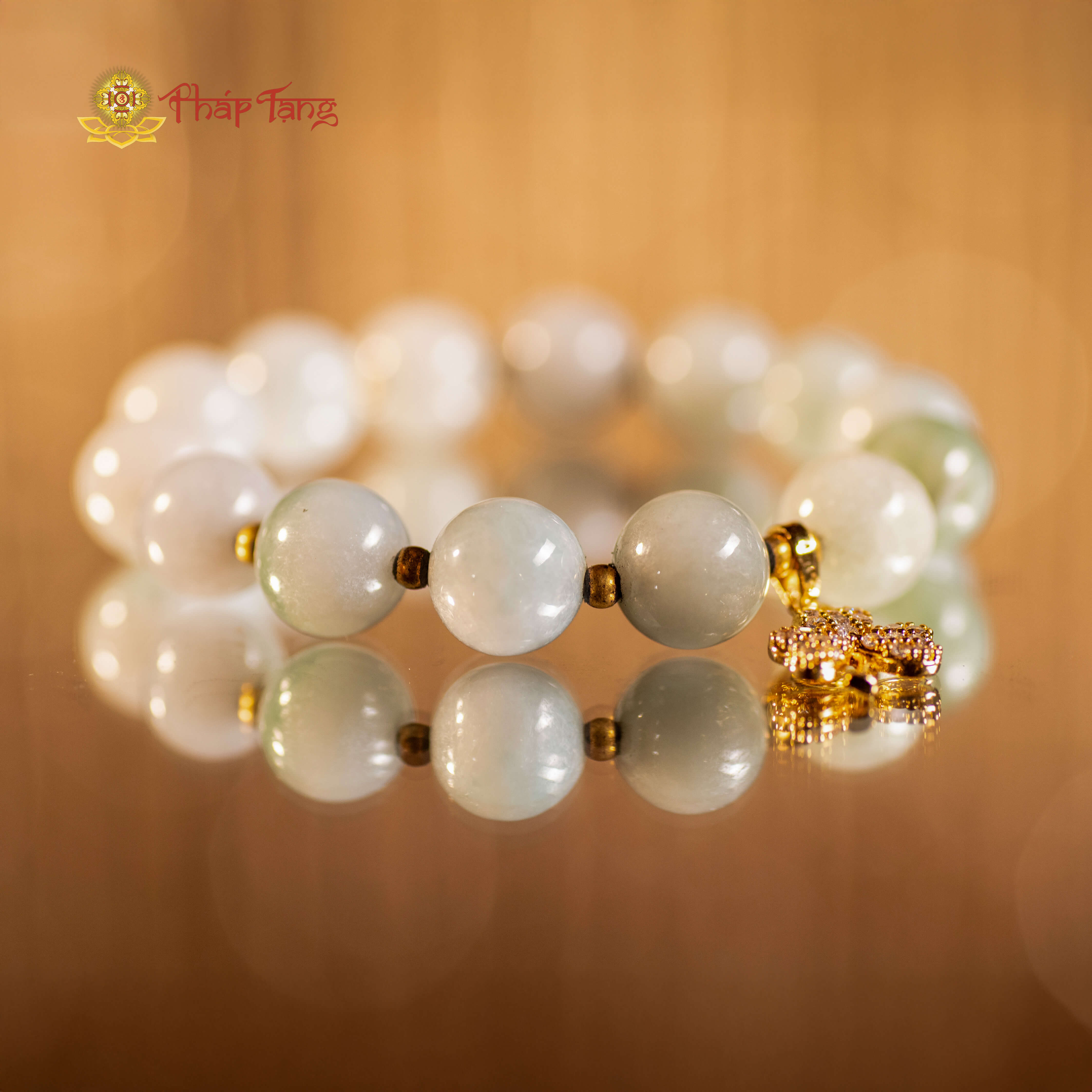 VÒNG ĐEO TAY PHỈ THUÝ MYANMAR LU THỐNG MIX CHARM VÀNG - PHÁP TẠNG