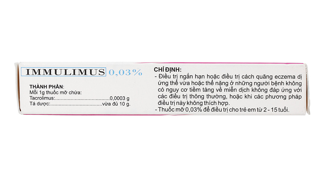 Thuốc Mỡ Bôi Da Trị Eczema - IMMULIMUS 0.03% (10g)