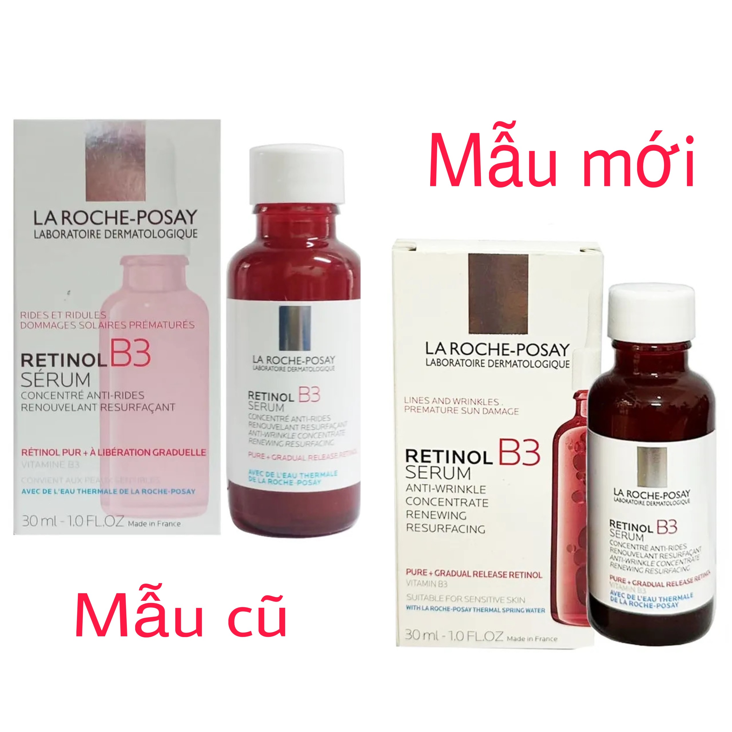 LAROCHE-POSAY Serum Giảm Thâm Nám & Nếp Nhăn, Chống Lão Hóa - RETINOL B3 SERUM ANTI-WRINKLE CONCENTRATE REGENERATING RESURFACING (30ml)