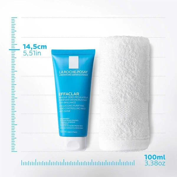 LAROCHE-POSAY Mặt Nạ Giảm Mụn Làm Sạch Da - EFFACLAR UNCLOGGING PURIFYING SEBO-CONTROLLING MASK ANTI-SHINE (100ml)