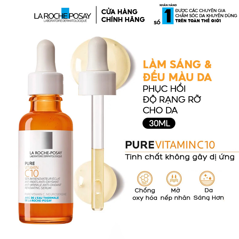 LAROCHE-POSAY Serum Làm Sáng Da Và Giảm Thâm Nám - REDERMIC PURE VITAMIN C10 SERUM (30ml)