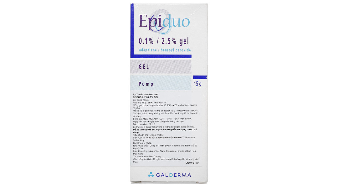 EPIDUO 0.1%/2.5% (15g) - Gel Trị Mụn Trứng Cá
