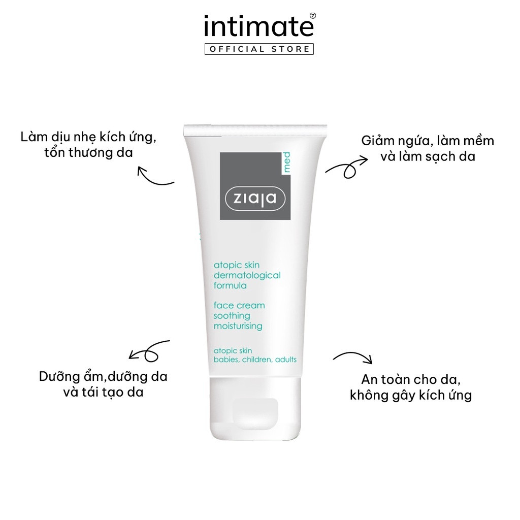 ZIAJA Kem Dưỡng Ẩm Phục Hồi Da - MED ATOPIC SKIN DERMATOLOGICAL FORMULA FACE CREAM SOOTHING MOISTURISING (50ml)