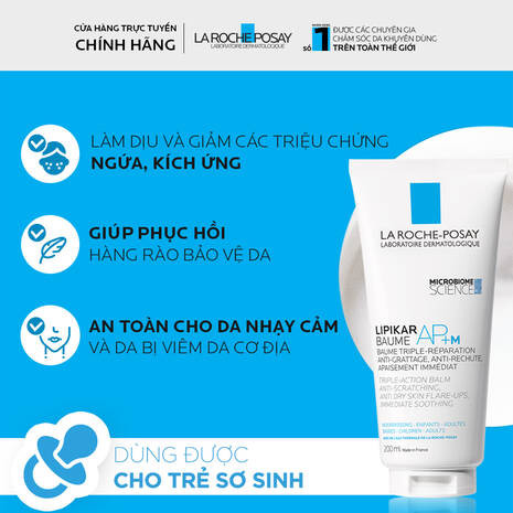 LAROCHE-POSAY Kem Dưỡng Da Dành Cho Da Bị Ngứa, Mẩn Đỏ - LIPIKAR BAUME AP+ M (75ml/200ml)