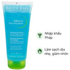 BIODERMA Gel Rửa Mặt Dành Cho Da Dầu & Hỗn Hợp - SEBIUM GEL MOUSSANT TUBE (45ml/100ml/200ml)