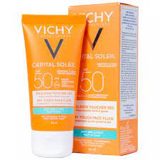 VICHY Kem Chống Nắng Cho Da Dầu, Không Nhờn Rít - IDEAL SOLEIL MATTIFYING FACE FLUID DRY TOUCH SPF50 UVB+UVA (50ml)