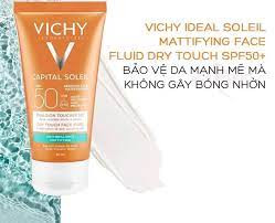 VICHY Kem Chống Nắng Cho Da Dầu, Không Nhờn Rít - IDEAL SOLEIL MATTIFYING FACE FLUID DRY TOUCH SPF50 UVB+UVA (50ml)