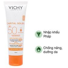 VICHY Kem Chống Nắng Chống Lão Hóa - CAPITAL SOLEIL ANTI- AGEING 3IN1 SPF50+ (50ml)