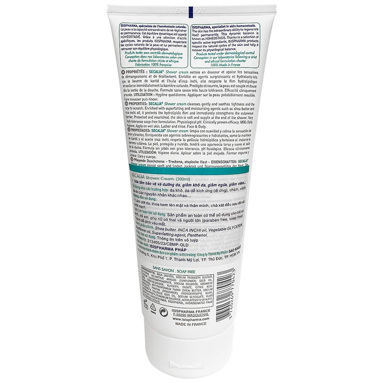 ISISPHARMA Sữa Tắm Dành Cho Da Khô, Da Kích Ứng - SECALIA SHOWER CREAM (200ml/400ml)